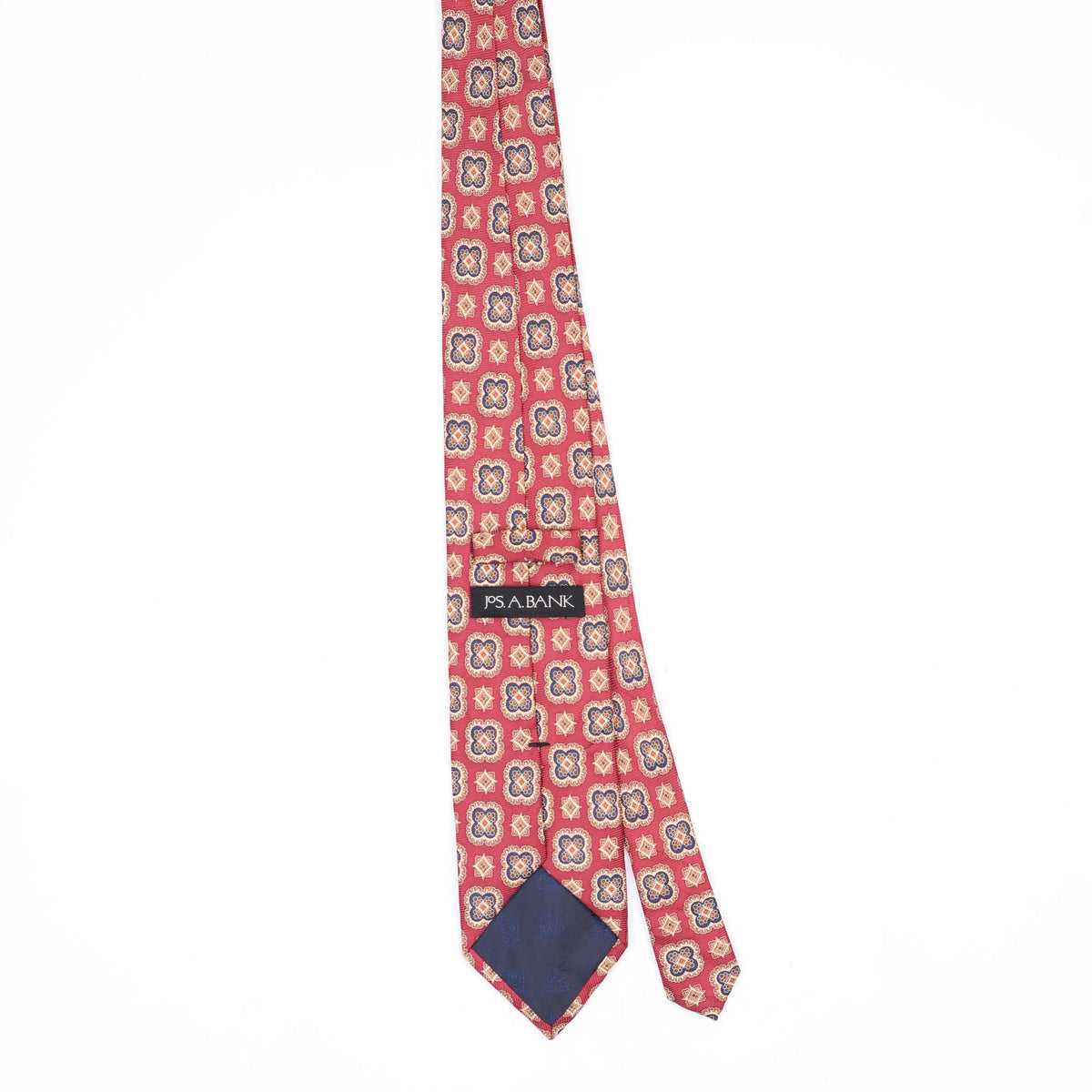 Back Back of Vintage Jos. A. Bank Geometric Patterned Tie
