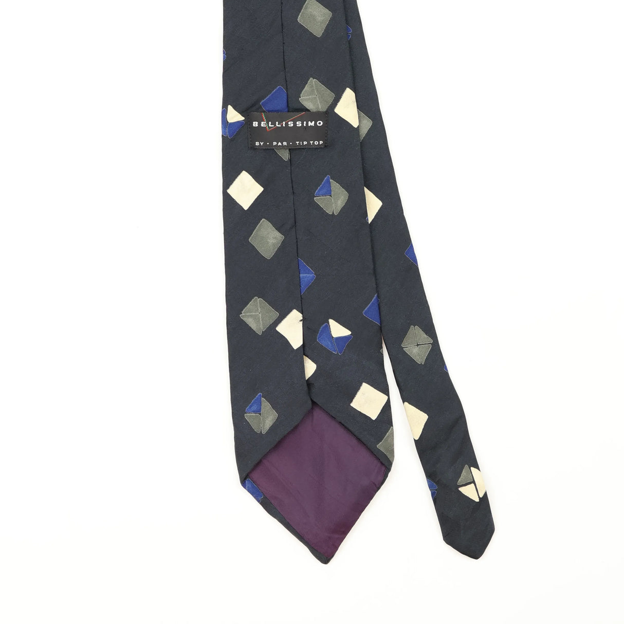 Back Back Detail of Vintage 1990's Geometric Patterned Tie
