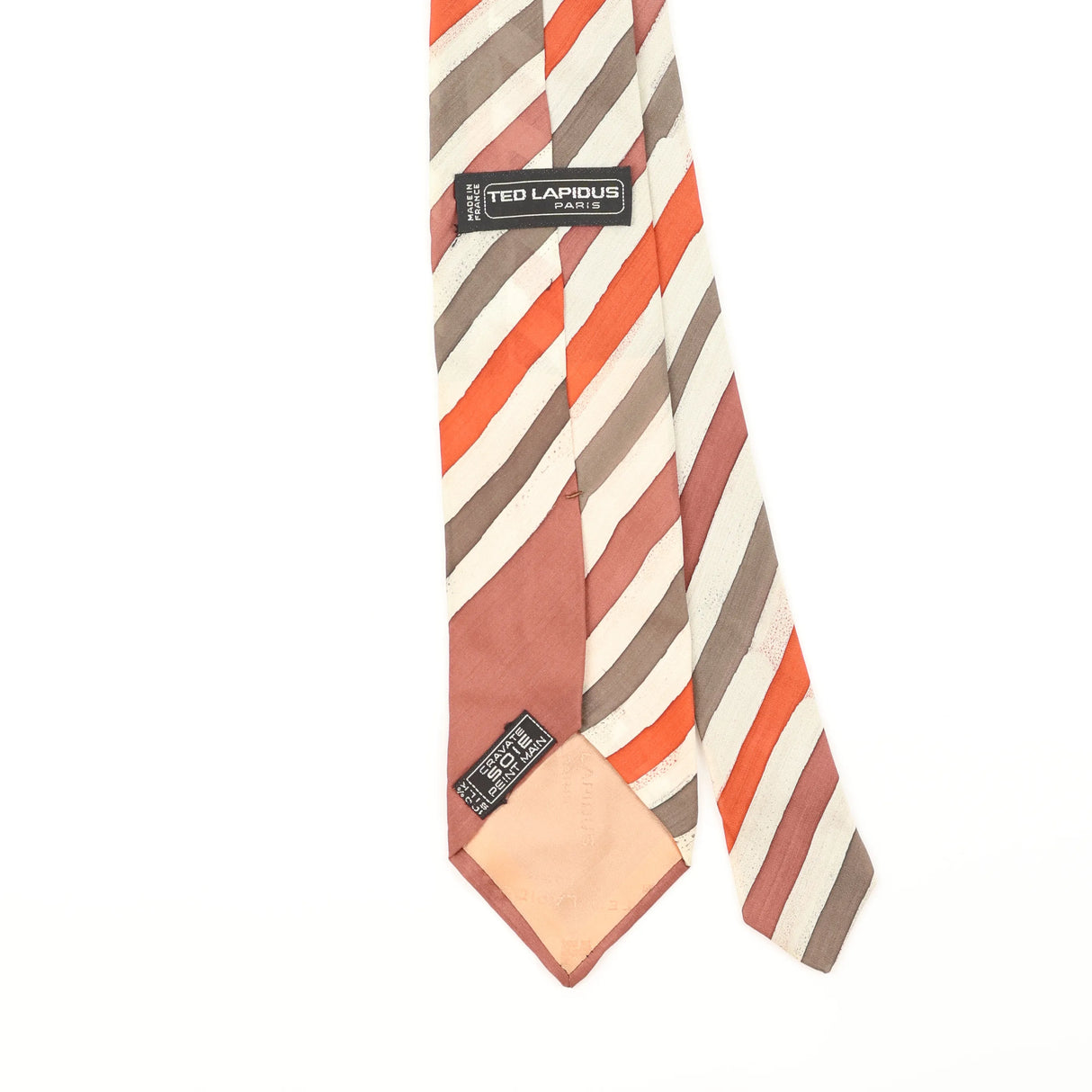 Back Detail of Vintage 1990's Ted Lapidus Striped Patterned Tie