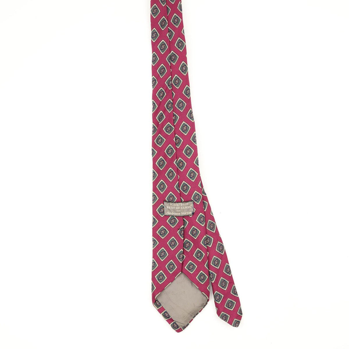 Back Back of Vintage 1990's Robert Talbott Geometric Patterned Tie