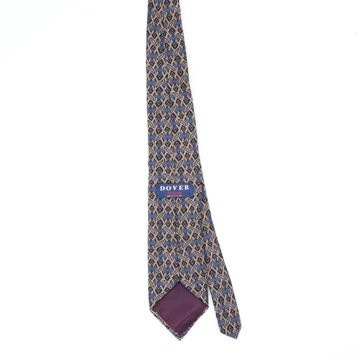 Back Back of Vintage 1990's Ovals Geometric Patterned Tie