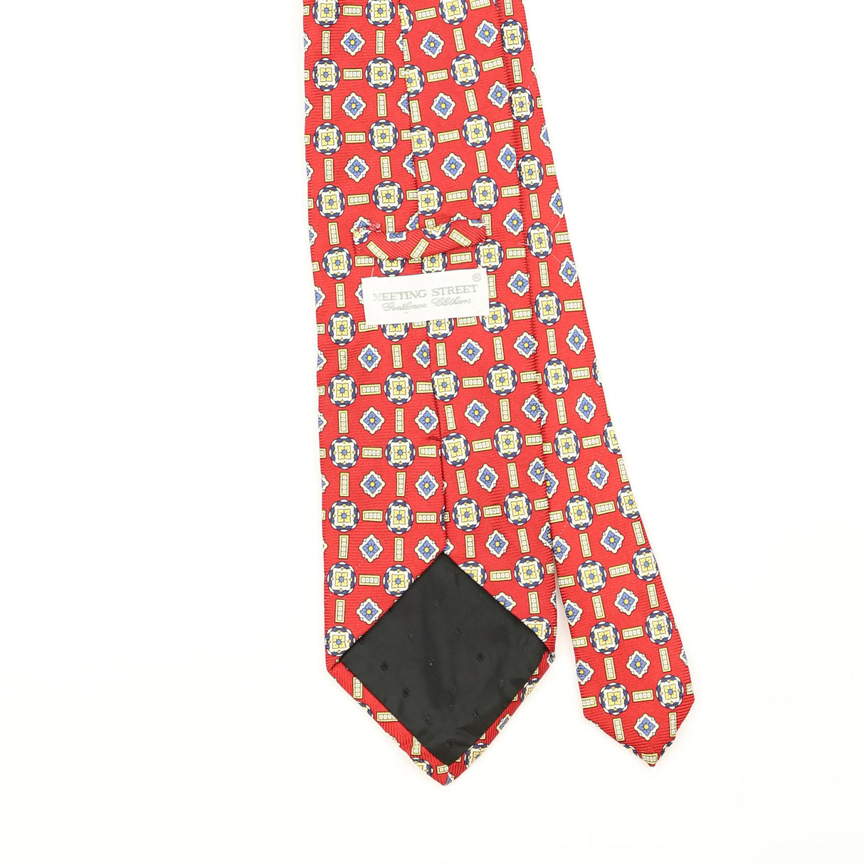 Back Detail of Vintage 1990's Geometric Patterned Tie