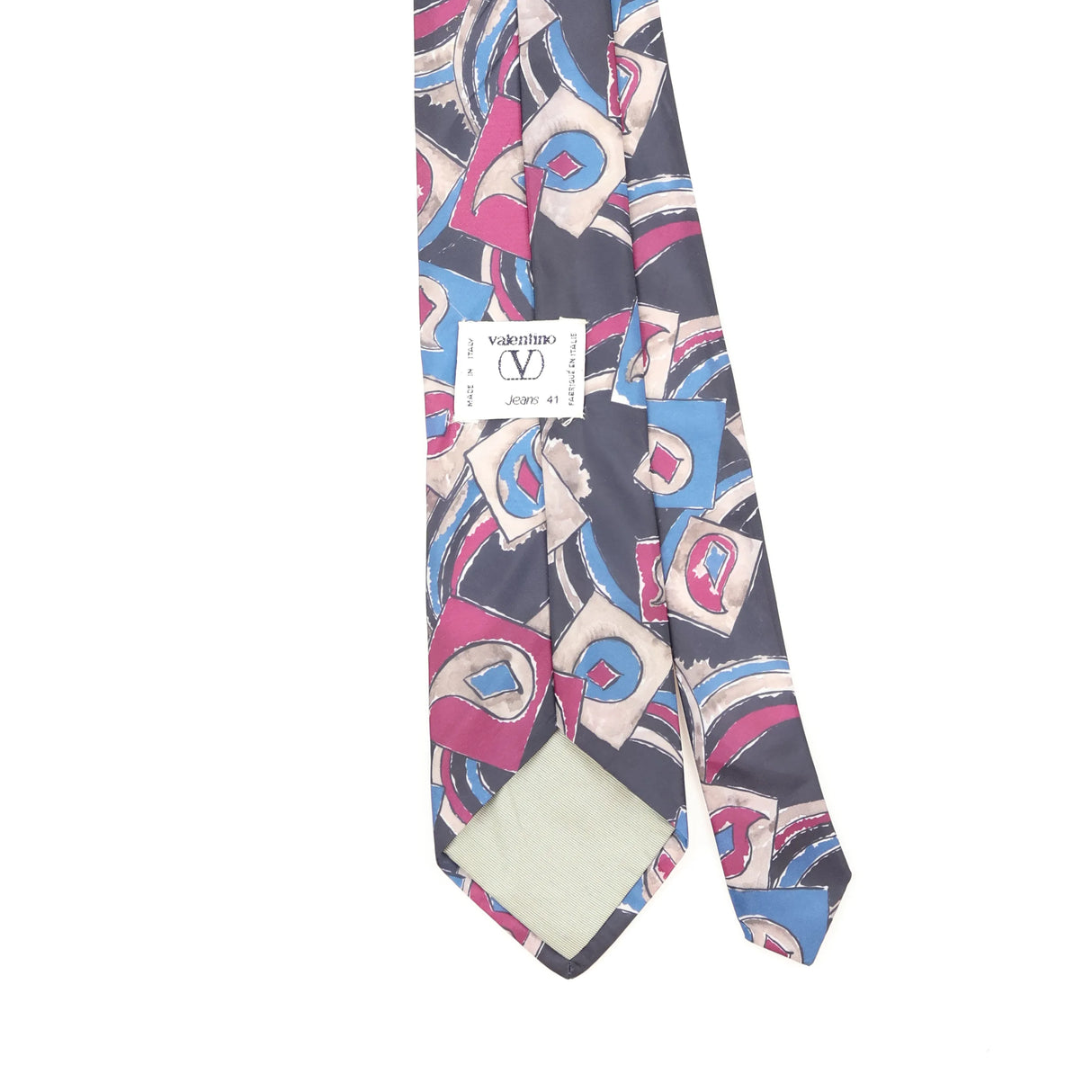 Back Back Detail of Vintage 1990's Valentino Abstract Patterned Tie