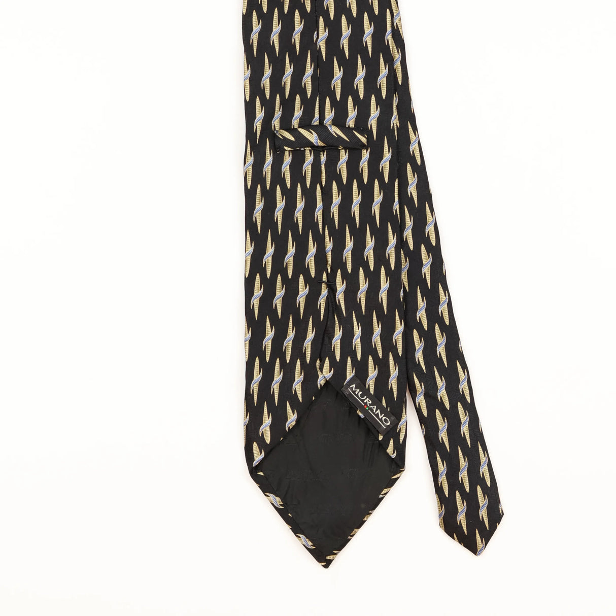 Back Detail of Vintage 1990's Murano Geometric Patterned Tie