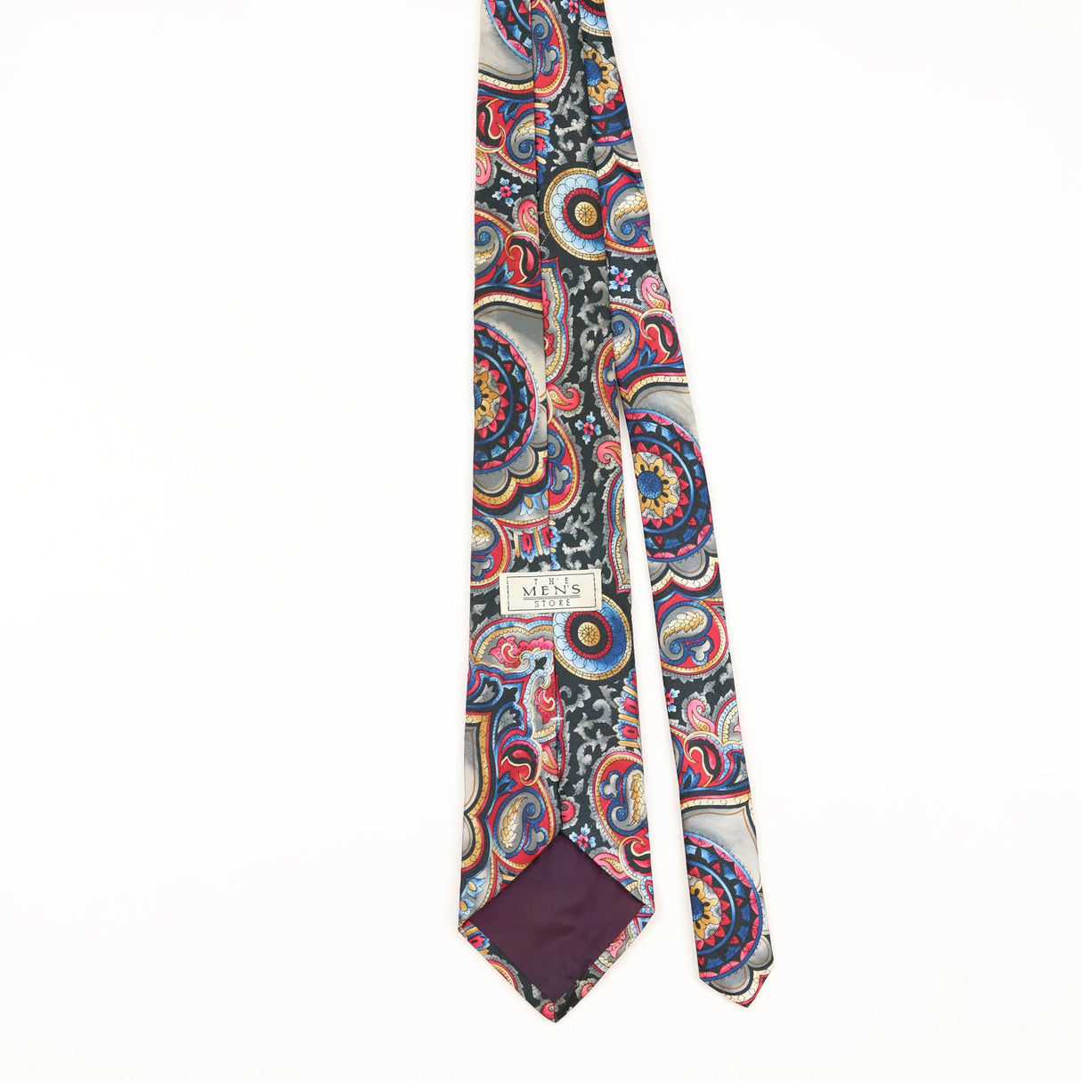 Back of Vintage 1990's Abstract Paisley Patterned Tie