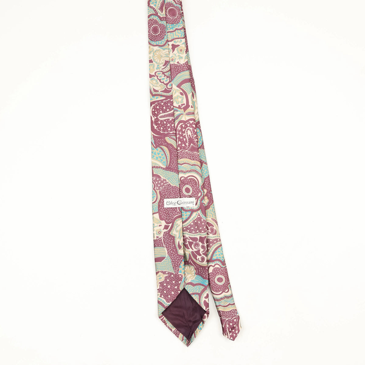 Back Back of Vintage 1990's Oleg Cassini Abstract Patterned Tie