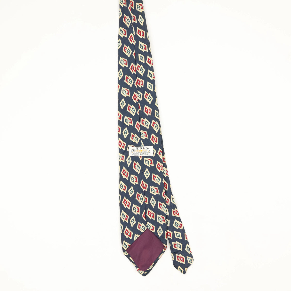 Back Back of Vintage 1990's Geometric Patterned Tie