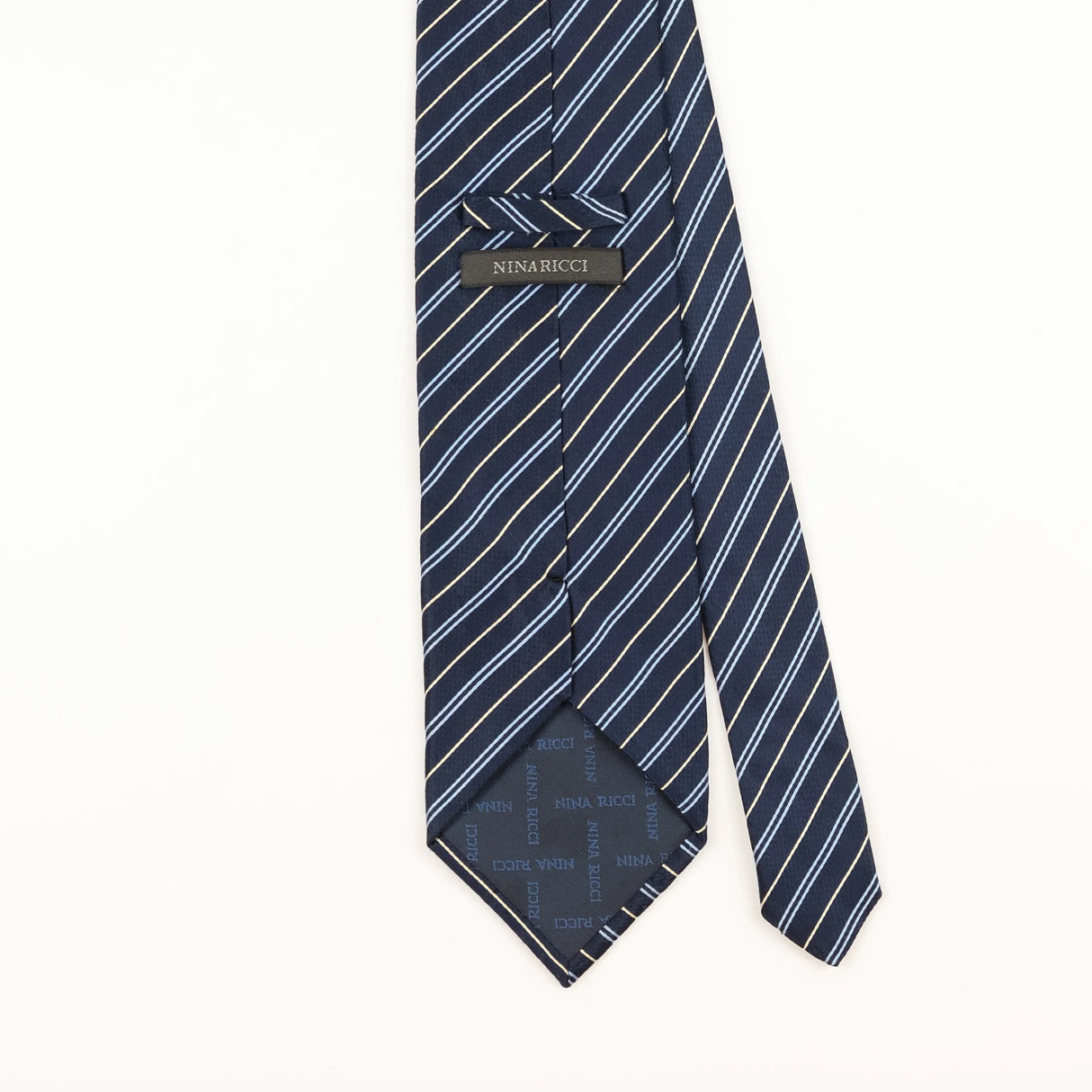 Back Detail of Vintage 1990's Nina Ricci Striped Patterned Tie