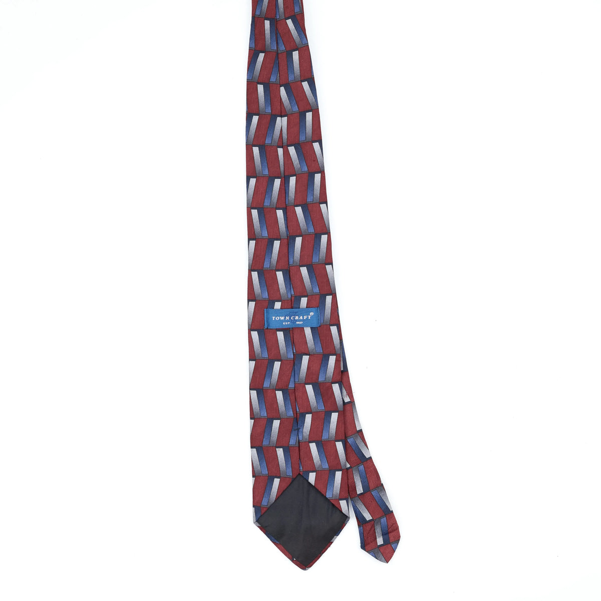 Back Back of Vintage 1990's Towncraft Geometric Patterned Tie
