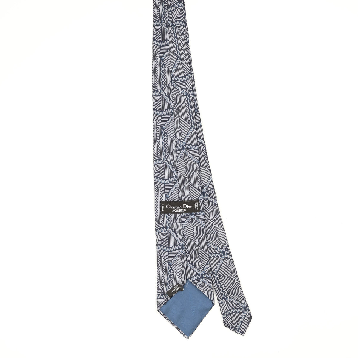 Back Back of Vintage 1980's Christian Dior Geometric Patterned Tie