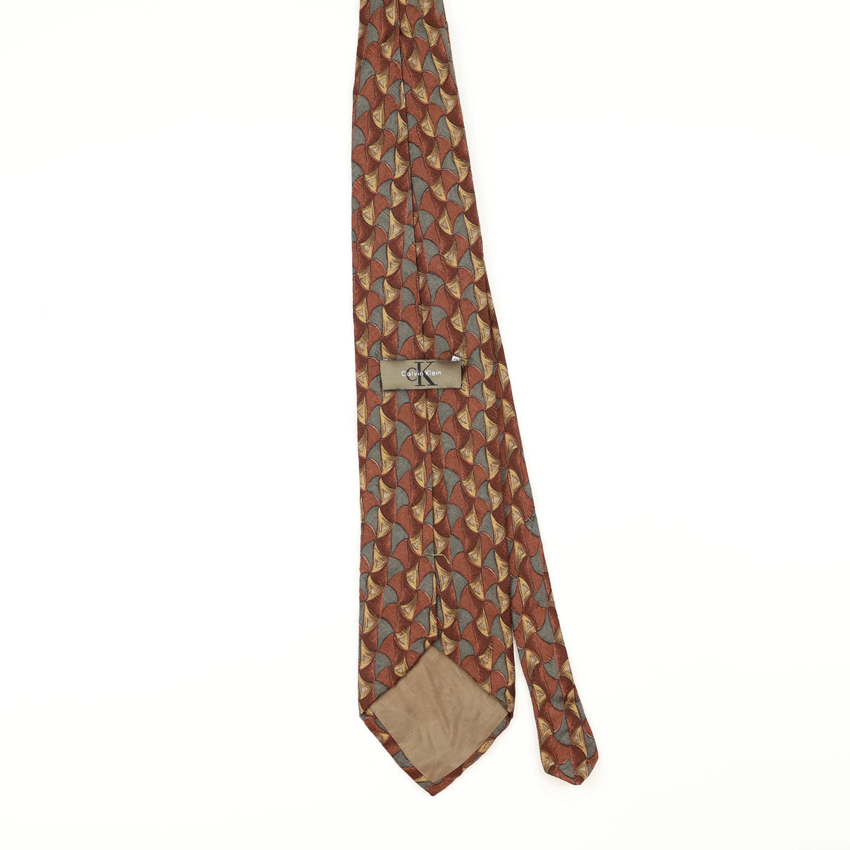 Back of Vintage 1990's Calvin Klein Geometric Patterned Tie