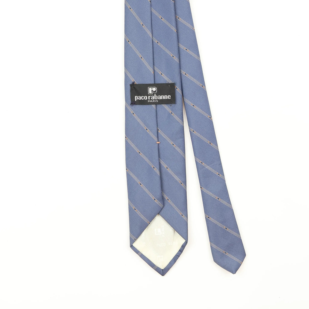Back Back Detail of Vintage 1990's Paco Rabanne Striped Patterned Tie