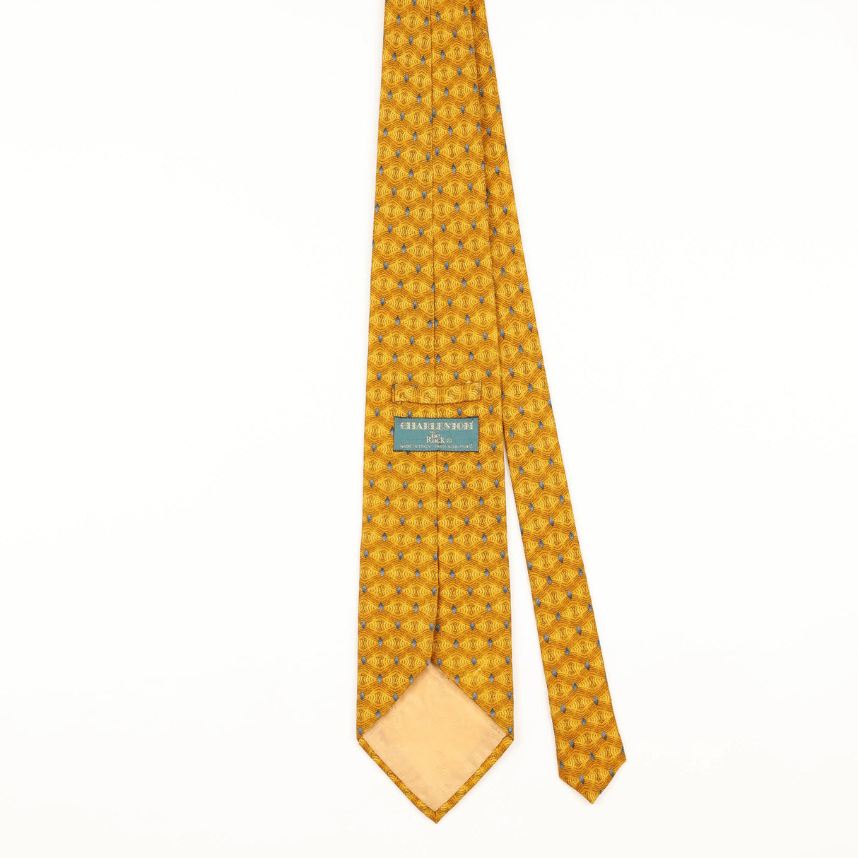 Back of Vintage 1990's Tie Rack Charleston Geometric Patterned Tie