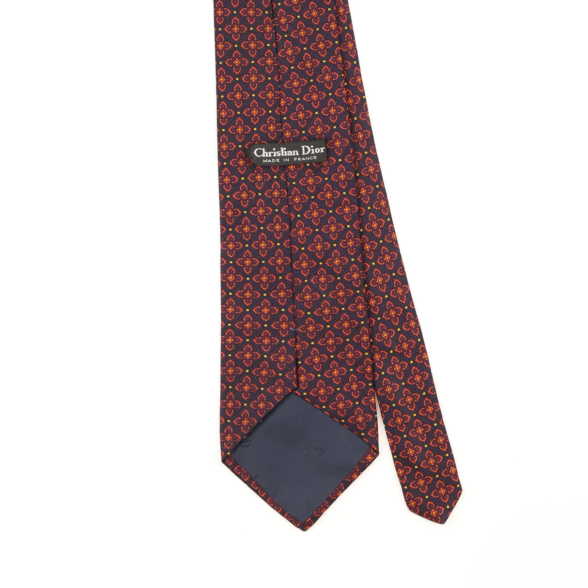 Back Detail of Vintage 1980's Christian Dior Geometric Patterned Tie