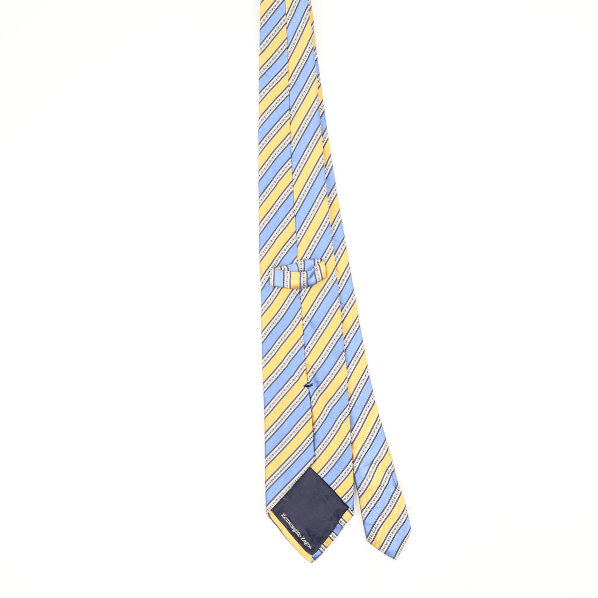 Back Back of Vintage 1990's Ermenegildo Zegna Striped Patterned Tie