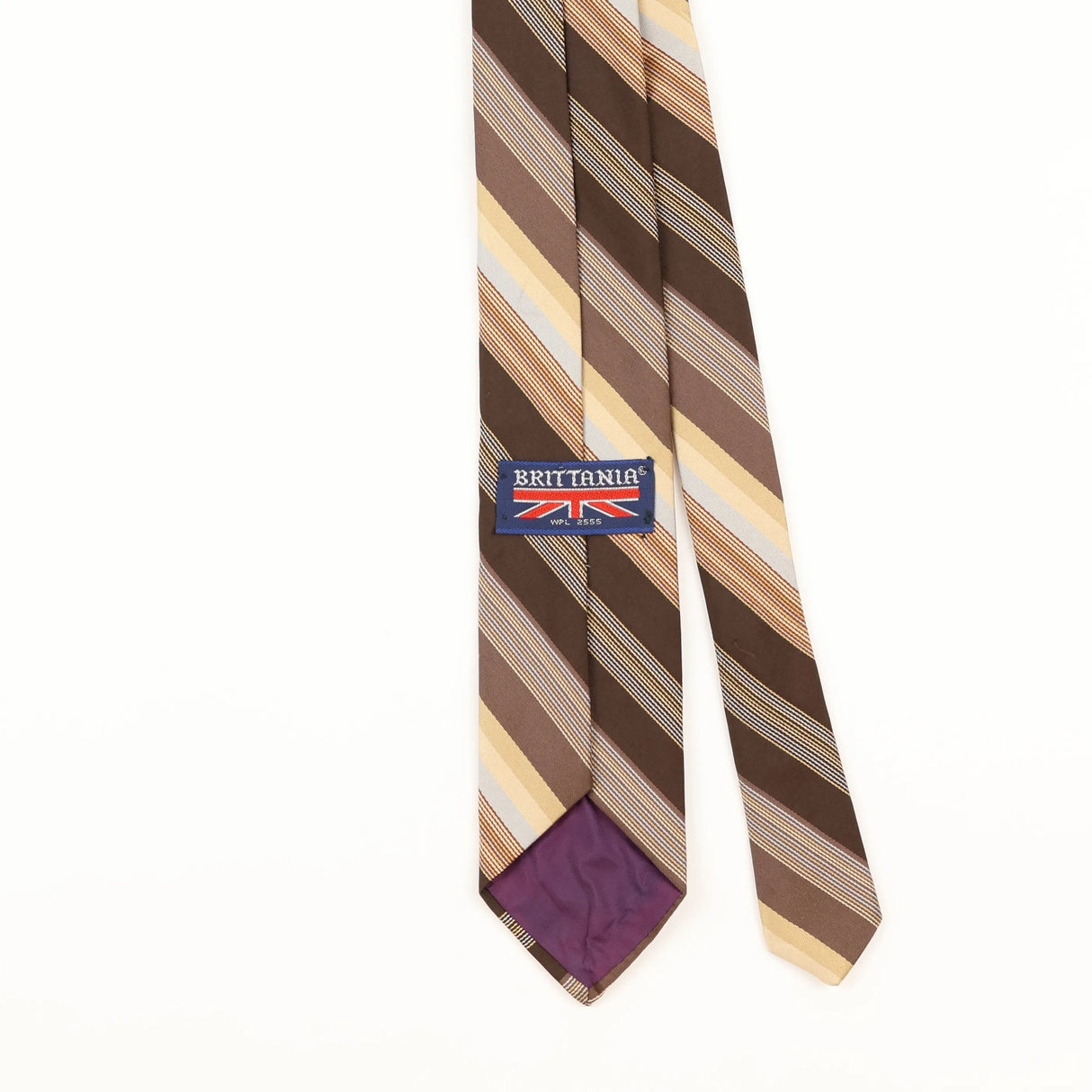Back Detail of Vintage 1980's Repp Striped Patterned Tie