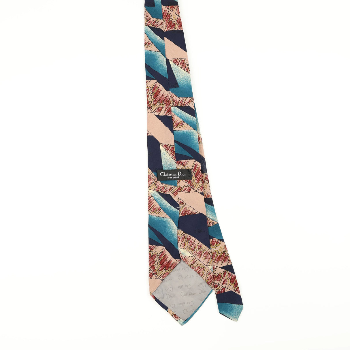 Back of Vintage 1990's Christian Dior Abstract Patterned Tie