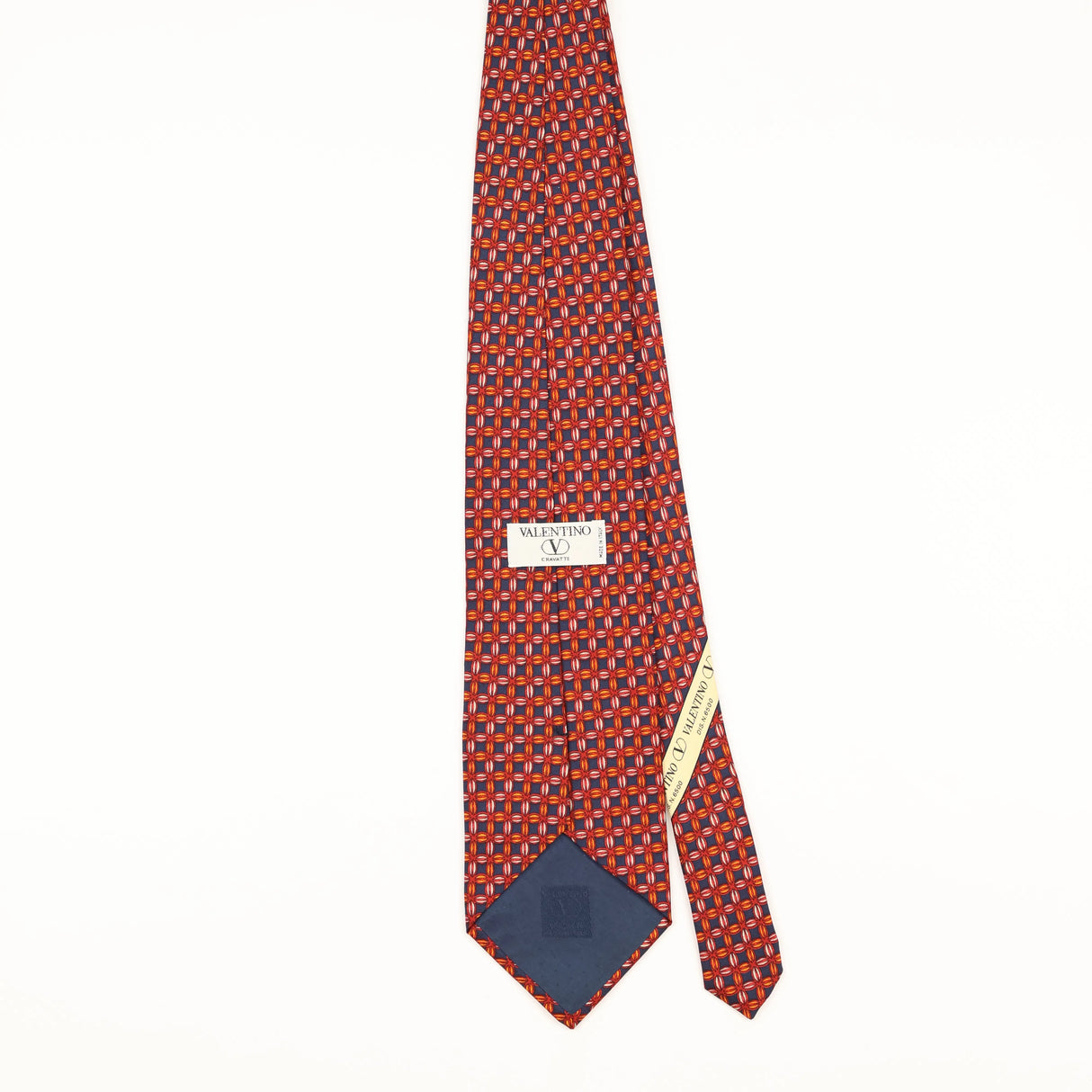 Back of Vintage 1990's Valentino Geometric Patterned Tie