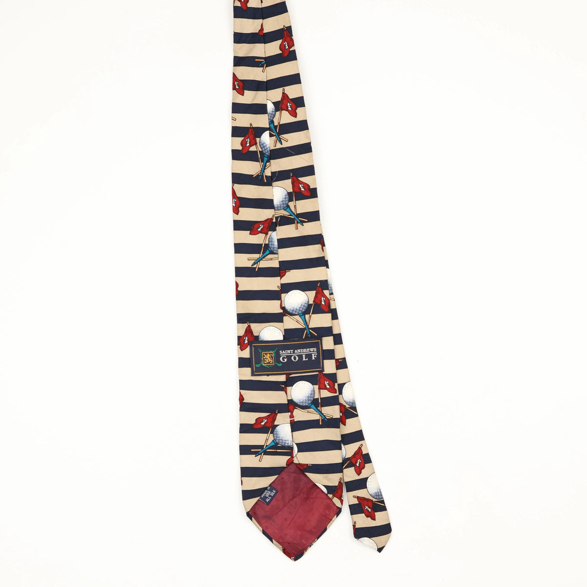 Back Back of Vintage 1990's Striped Patterned Tie