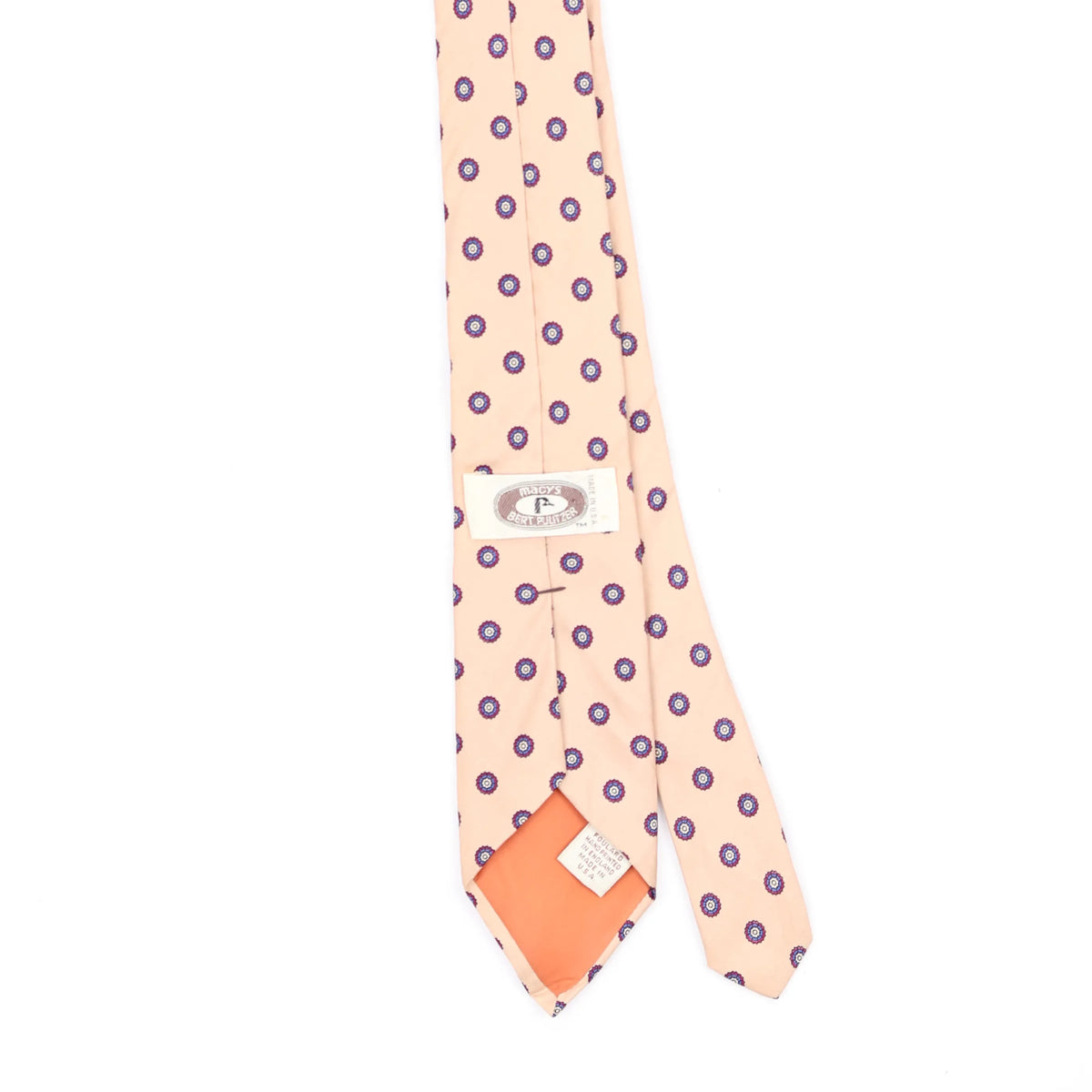 Back Back Detail of Vintage 1990's Bert Pulitzer Foulard Geometric Patterned Tie