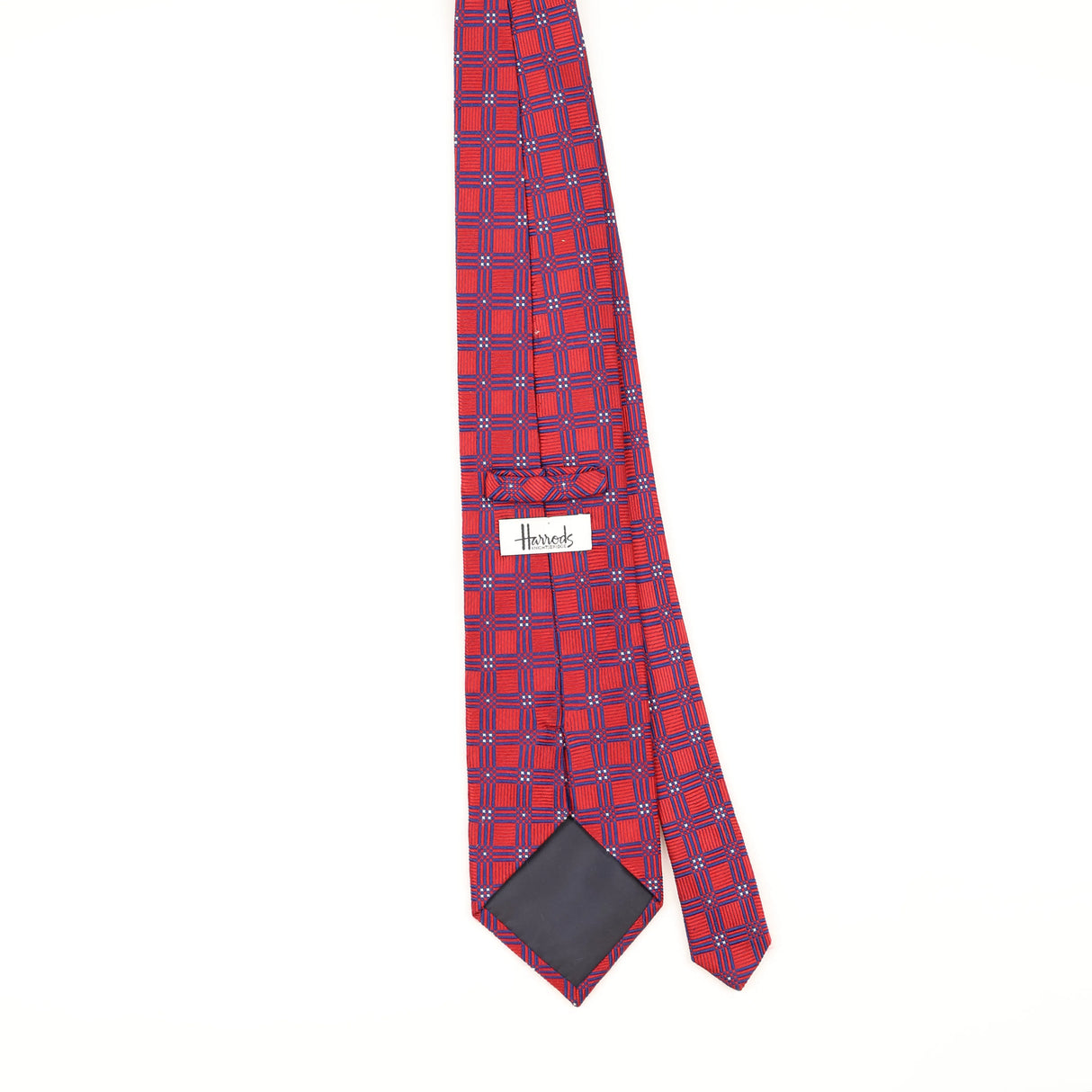 Back of Vintage 1990's Harrods Check Patterned Tie