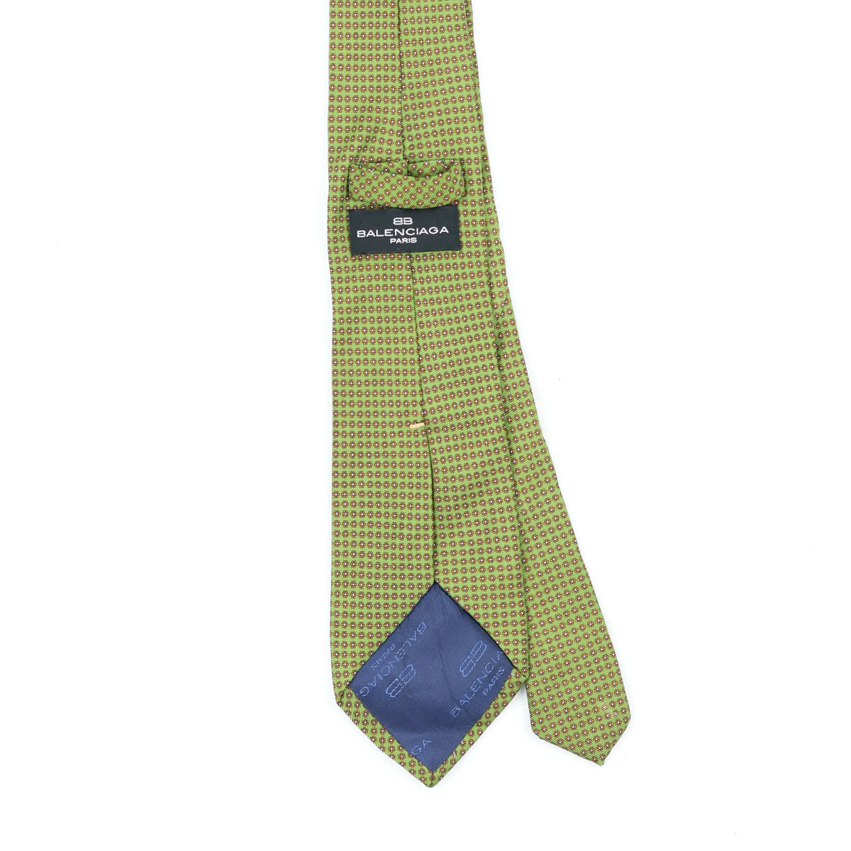 Back Back Detail of Vintage 1990's Balenciaga Foulard Geometric Patterned Tie