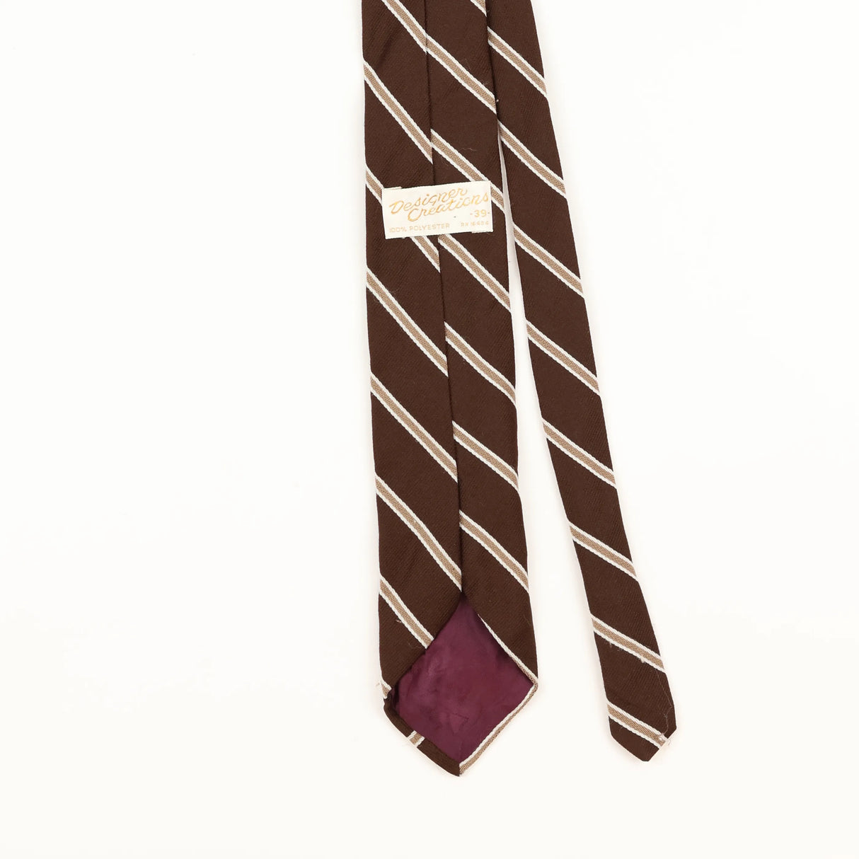 Back Detail of Vintage 1970's Striped Patterned Tie