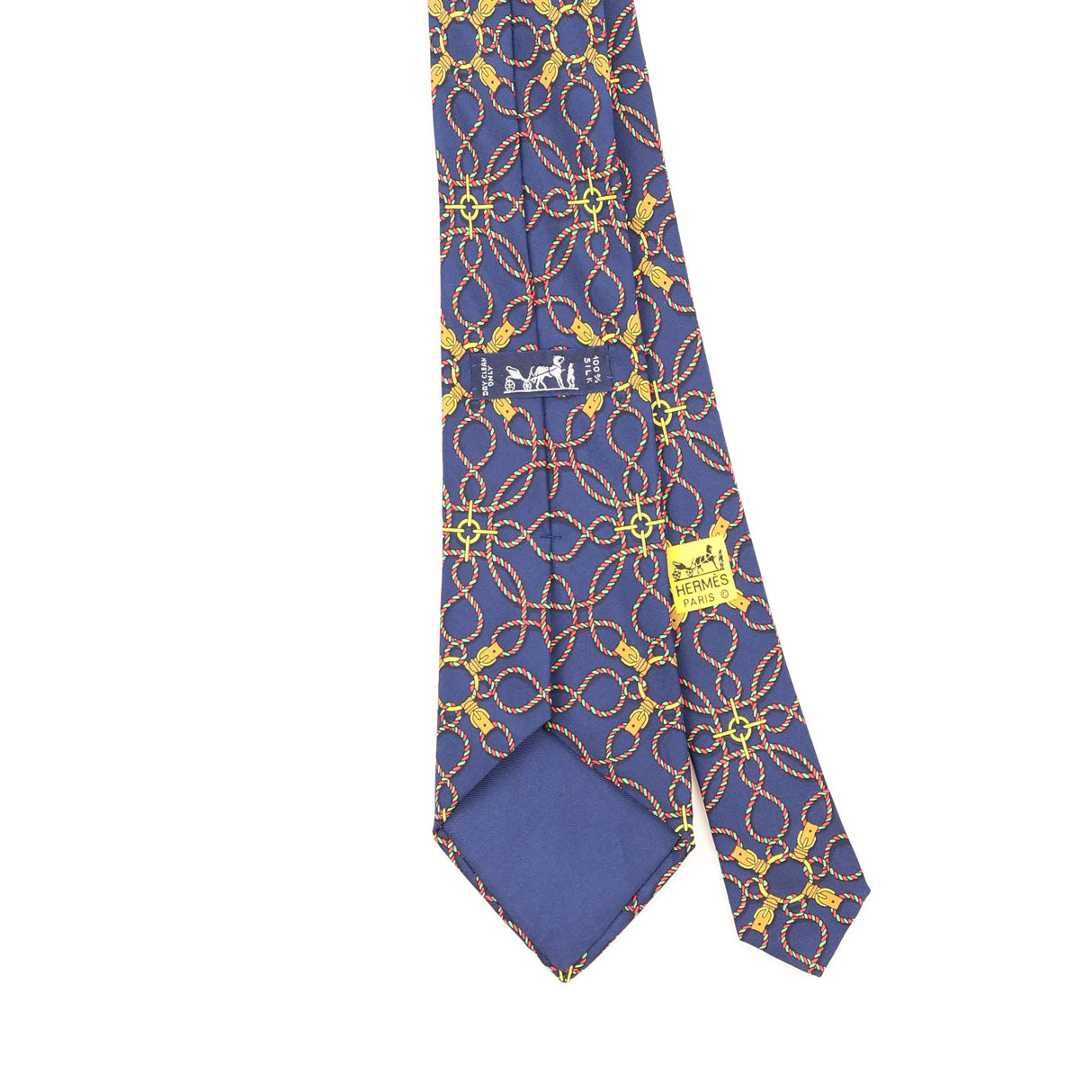 Back Detail of Vintage 1990's Hermès Geometric Patterned Tie
