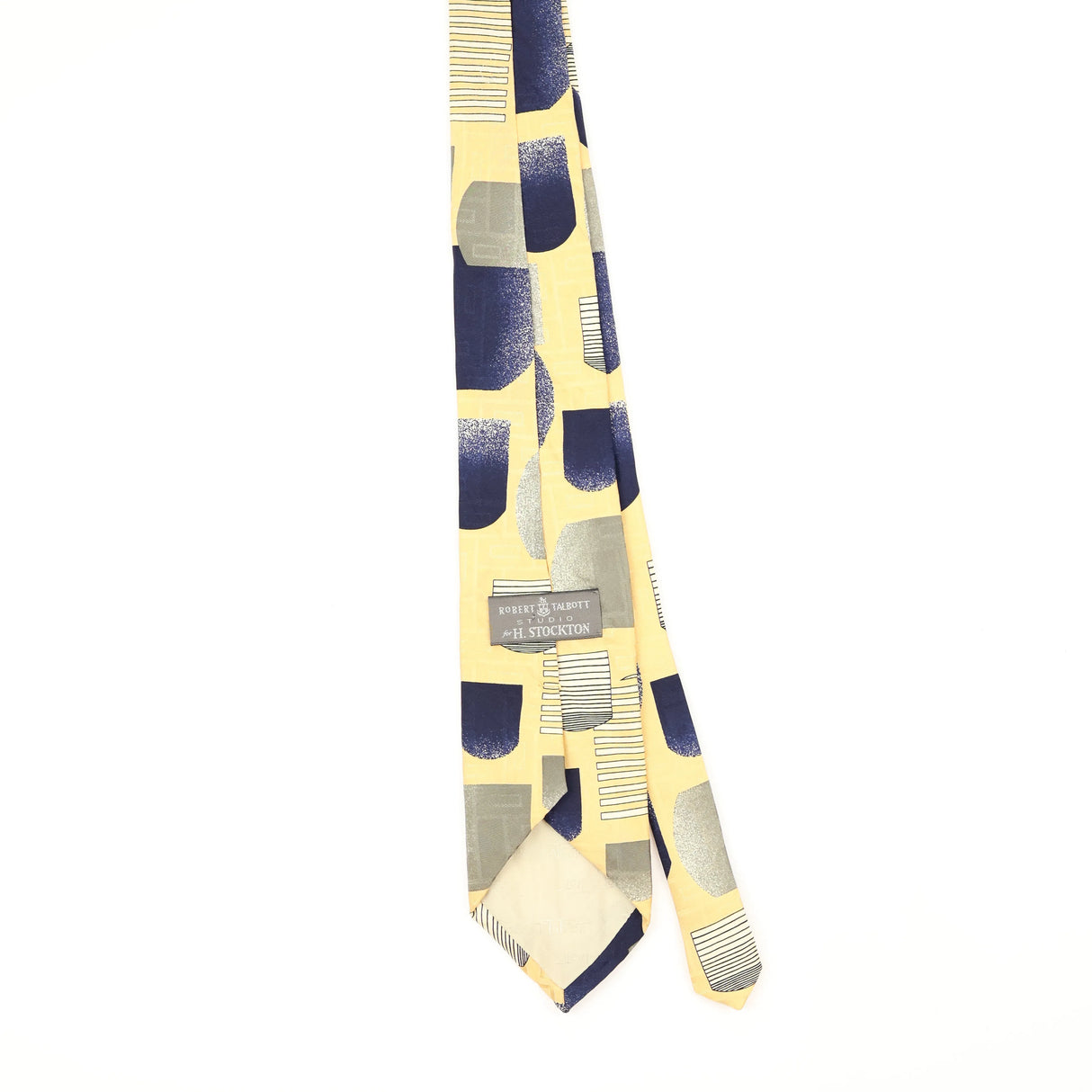 Back Back of Vintage 1990's Robert Talbott Geometric Patterned Tie