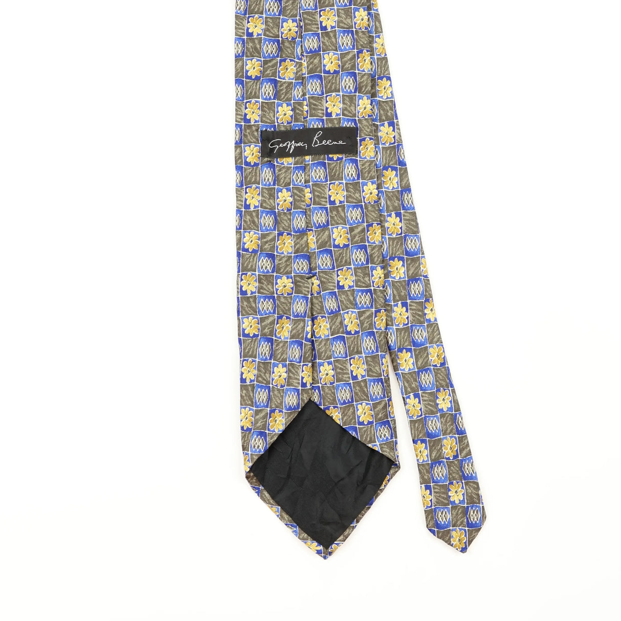 Back Detail of Vintage 1990's Geoffrey Beene Geometric Patterned Tie