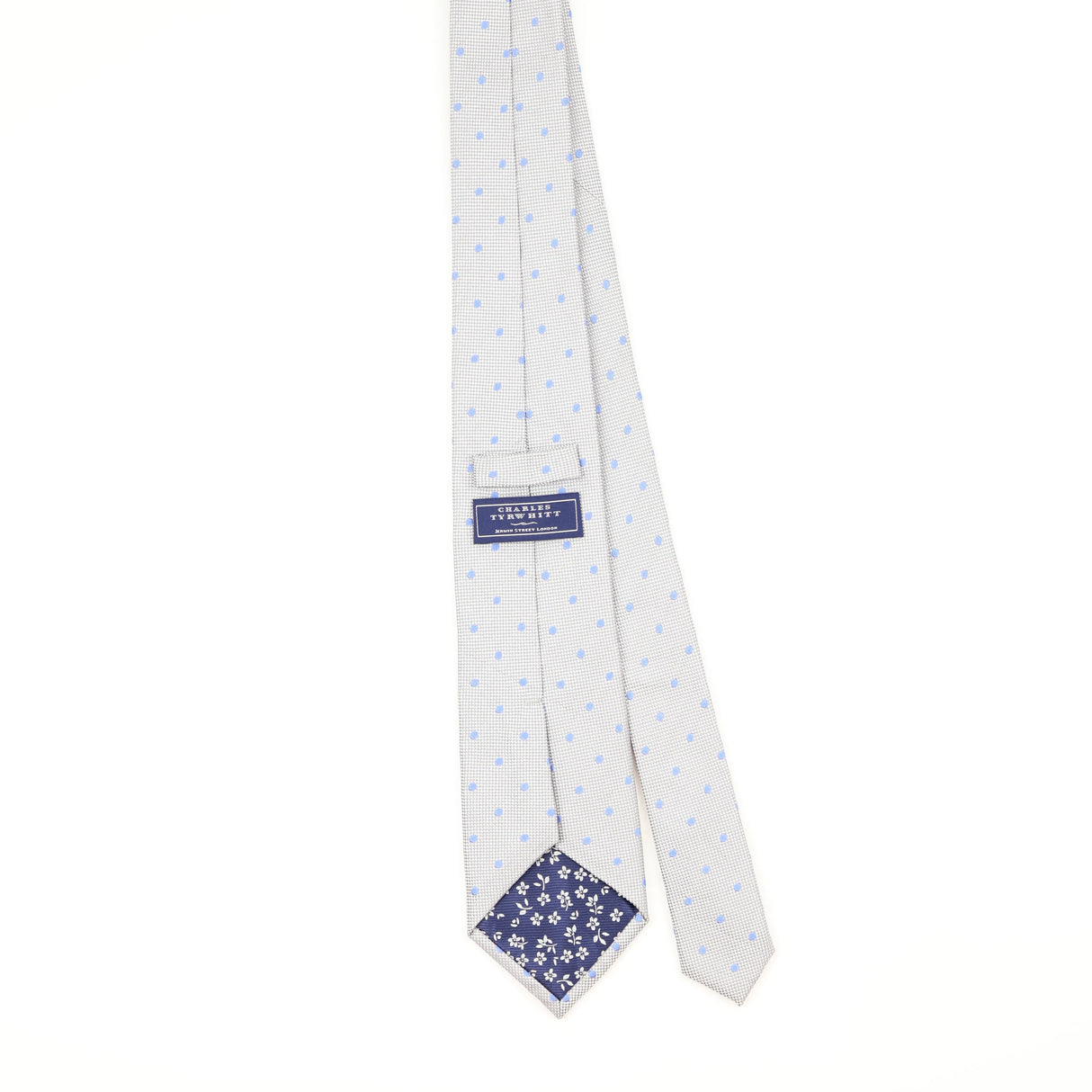 Back Back of Vintage T.M. Lewin Polka Dot Patterned Tie