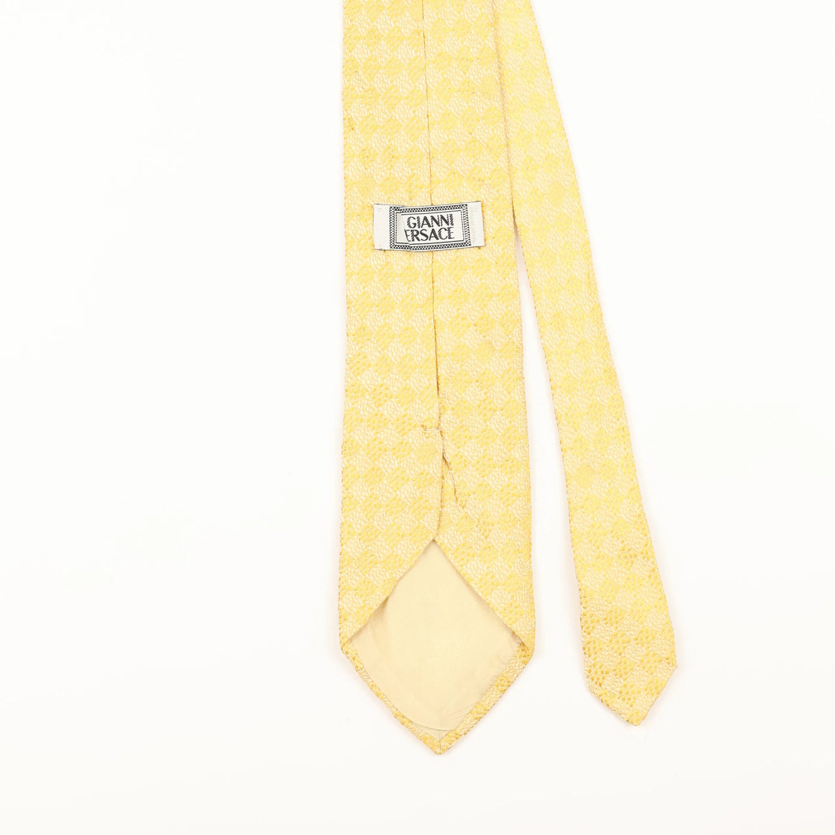 Back Detail of Vintage 1990's Versace Geometric Patterned Tie
