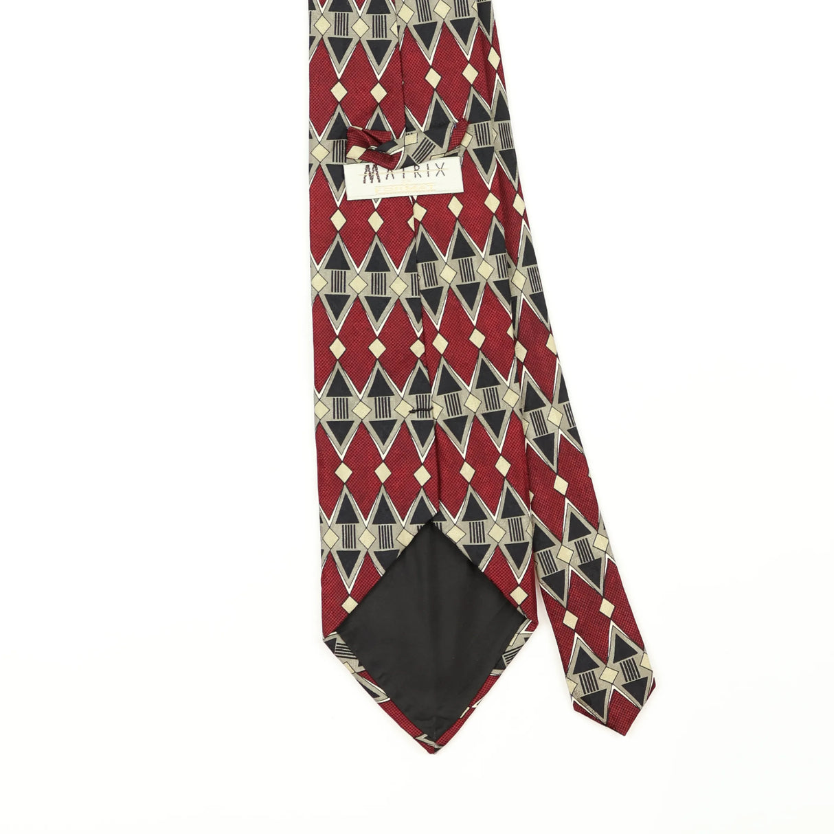 Back Back Detail of Vintage 1990's Geometric Patterned Tie