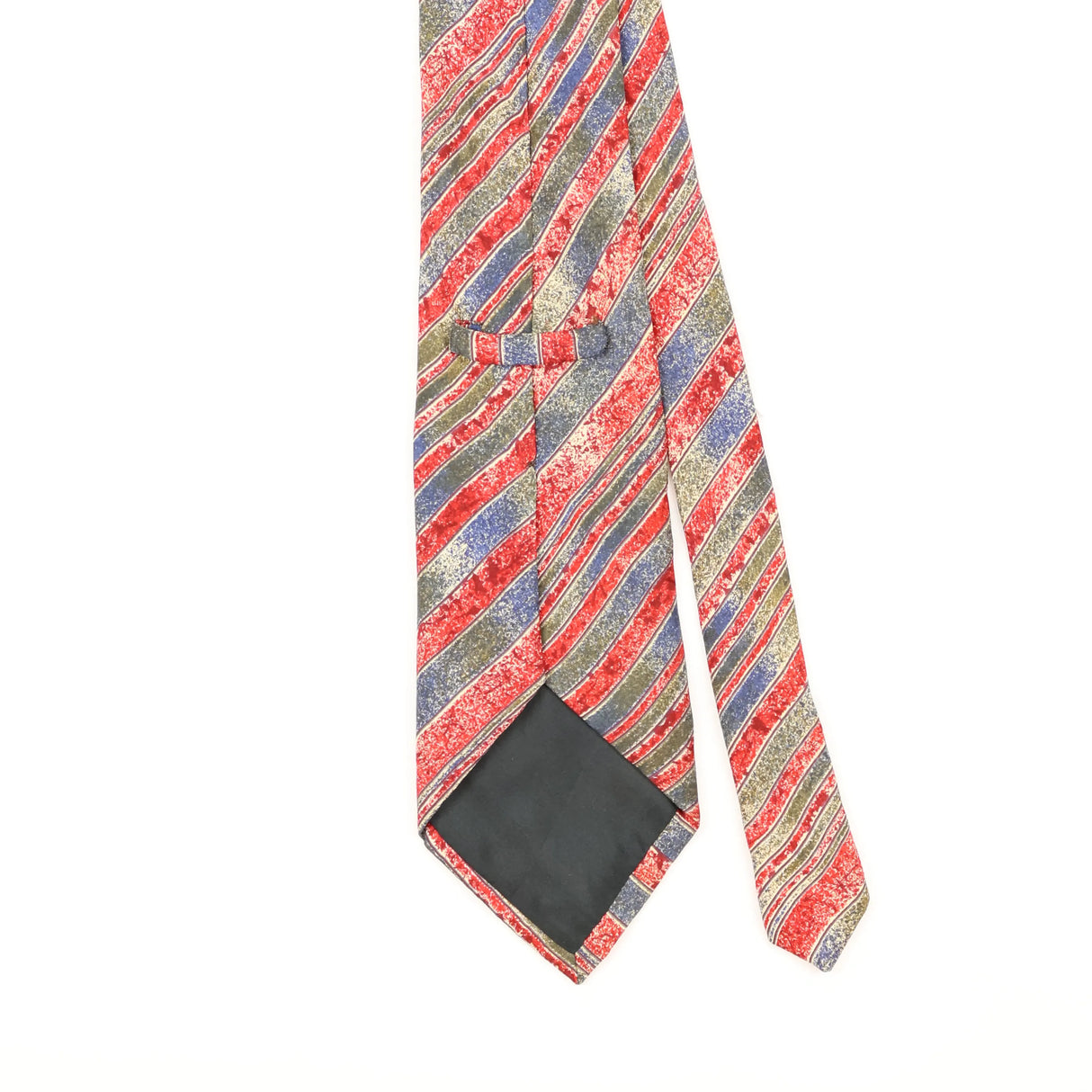 Back Detail of Vintage 1990's Oleg Cassini Striped Patterned Tie