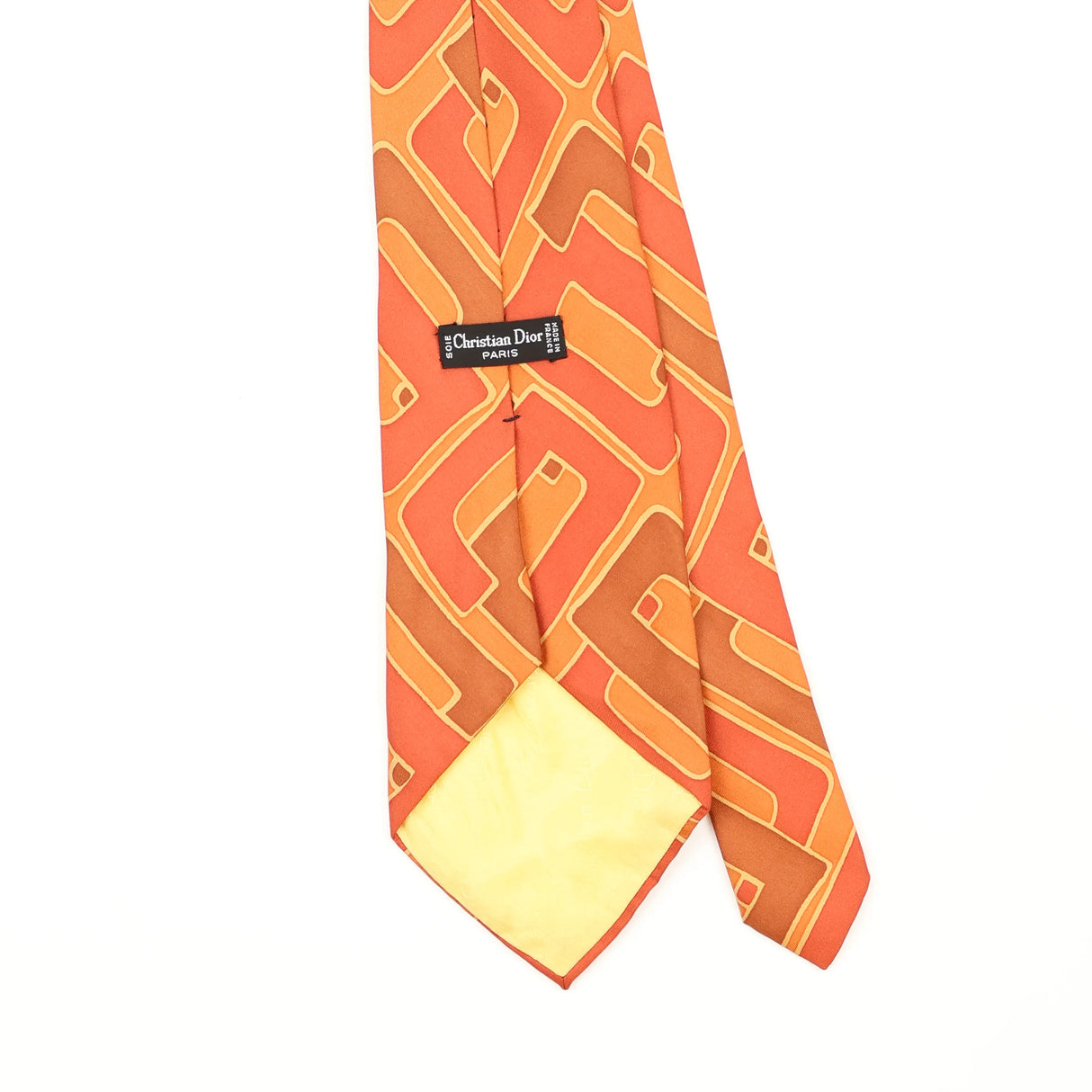 Back Back Detail of Vintage 1980's Christian Dior Geometric Patterned Tie
