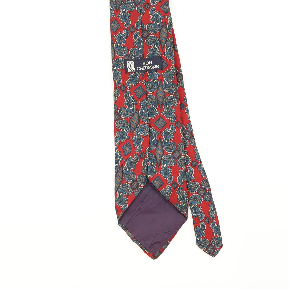 Back Detail of Vintage 1990's Paisley Patterned Tie