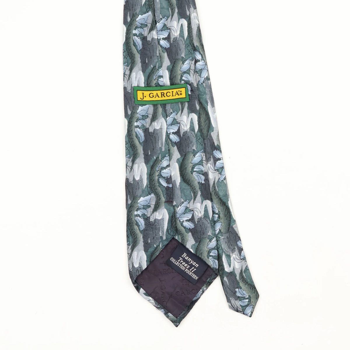 Back Back Detail of Vintage 1990's Jerry Garcia Banyan Trees II Abstract Patterned Tie