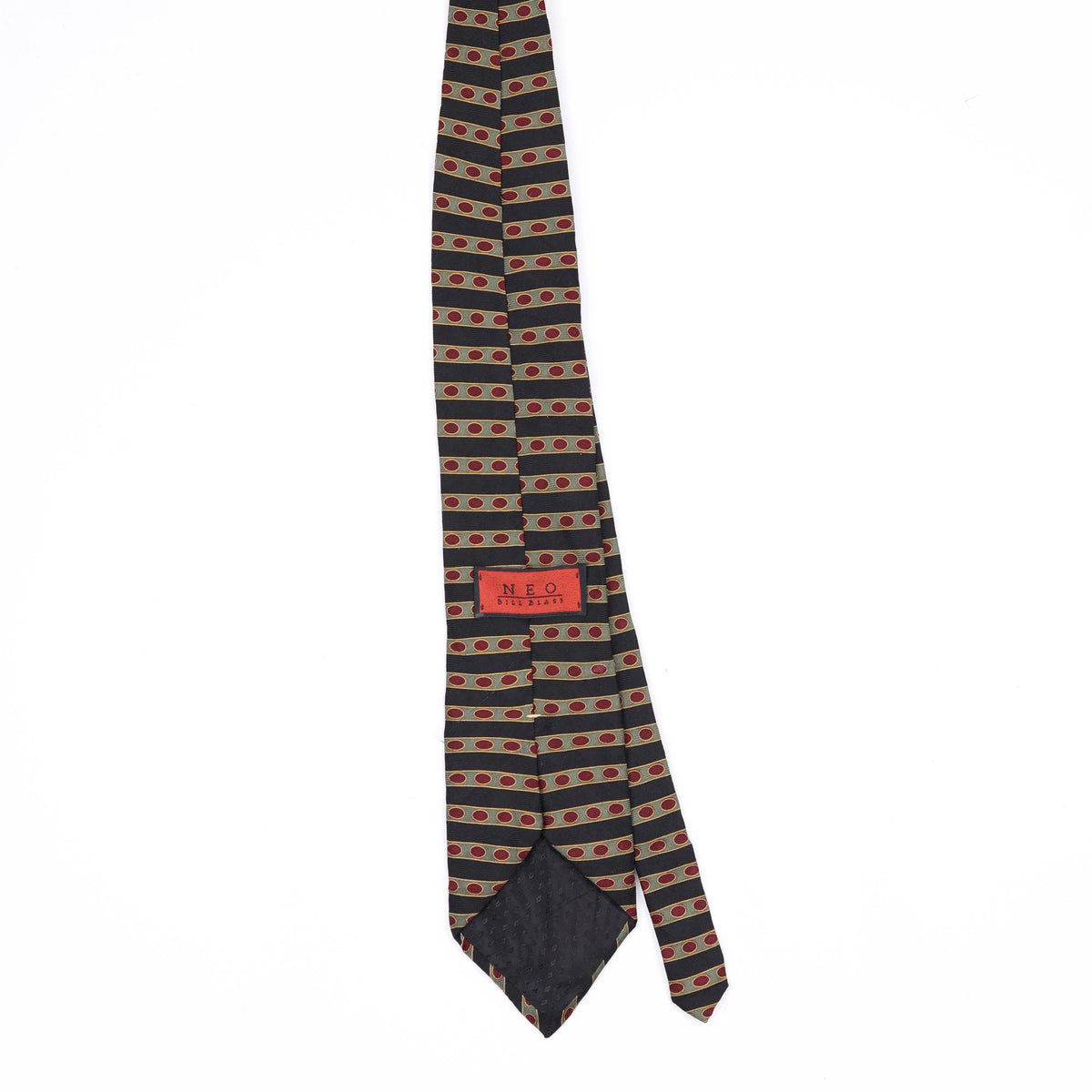 Back Back of Vintage Bill Blass Striped Patterned Tie