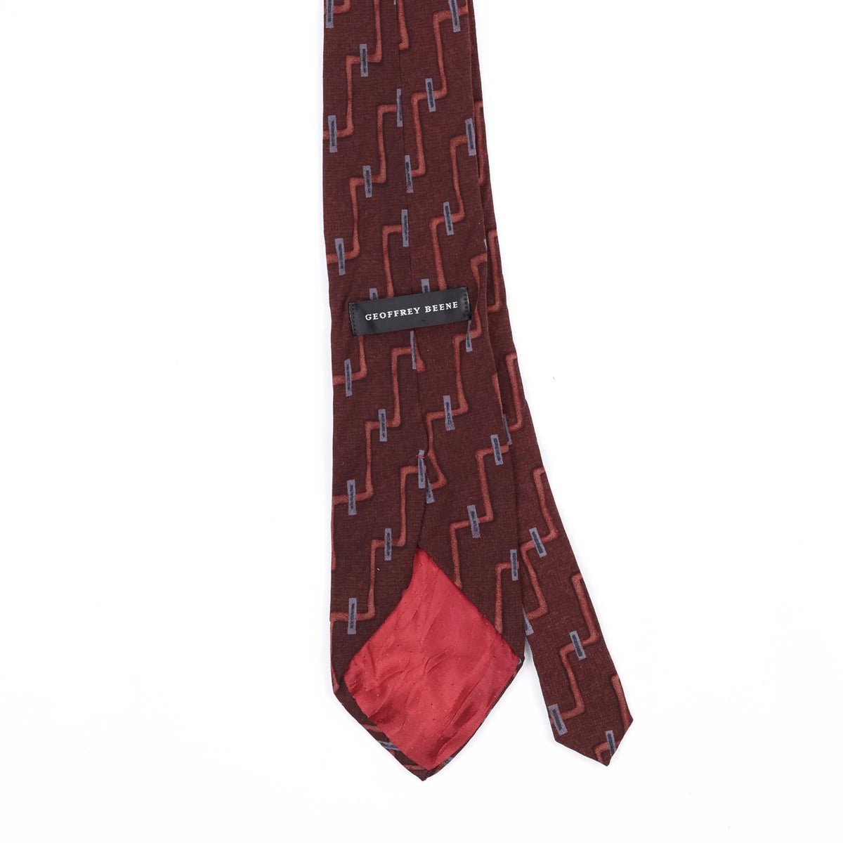 Back Back Detail of Vintage 1990's Geoffrey Beene Geometric Patterned Tie