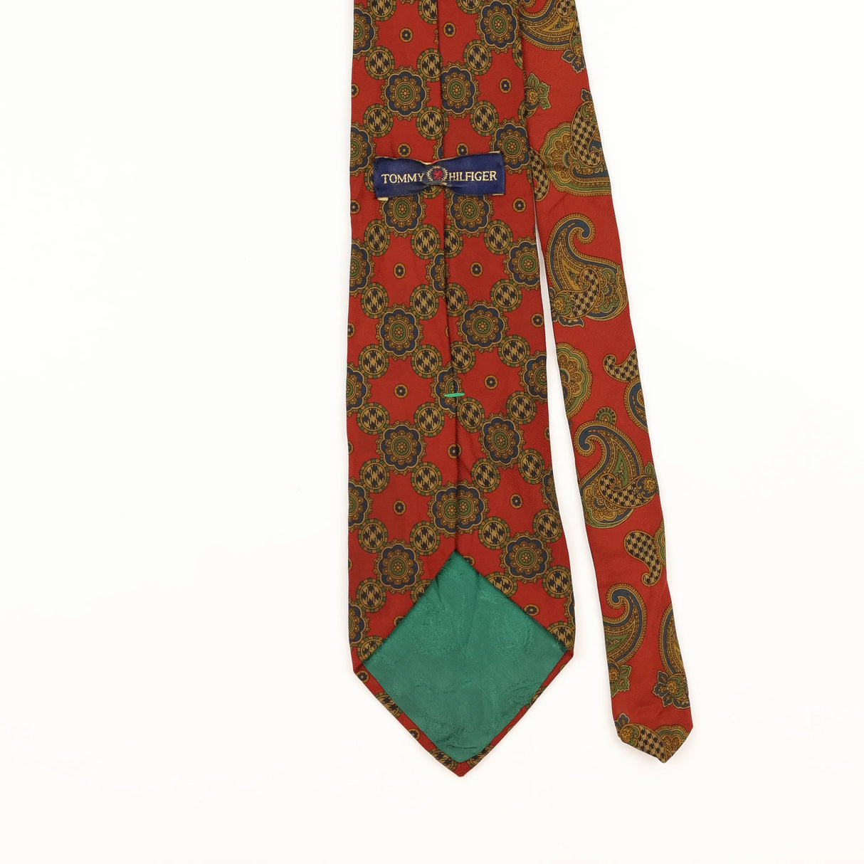 Back Detail of Vintage 1990's Tommy Hilfiger Paisley Patterned Tie