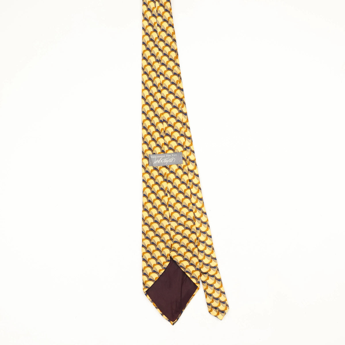 Back Back of Vintage 1990's Lord & Taylor Geometric Patterned Tie