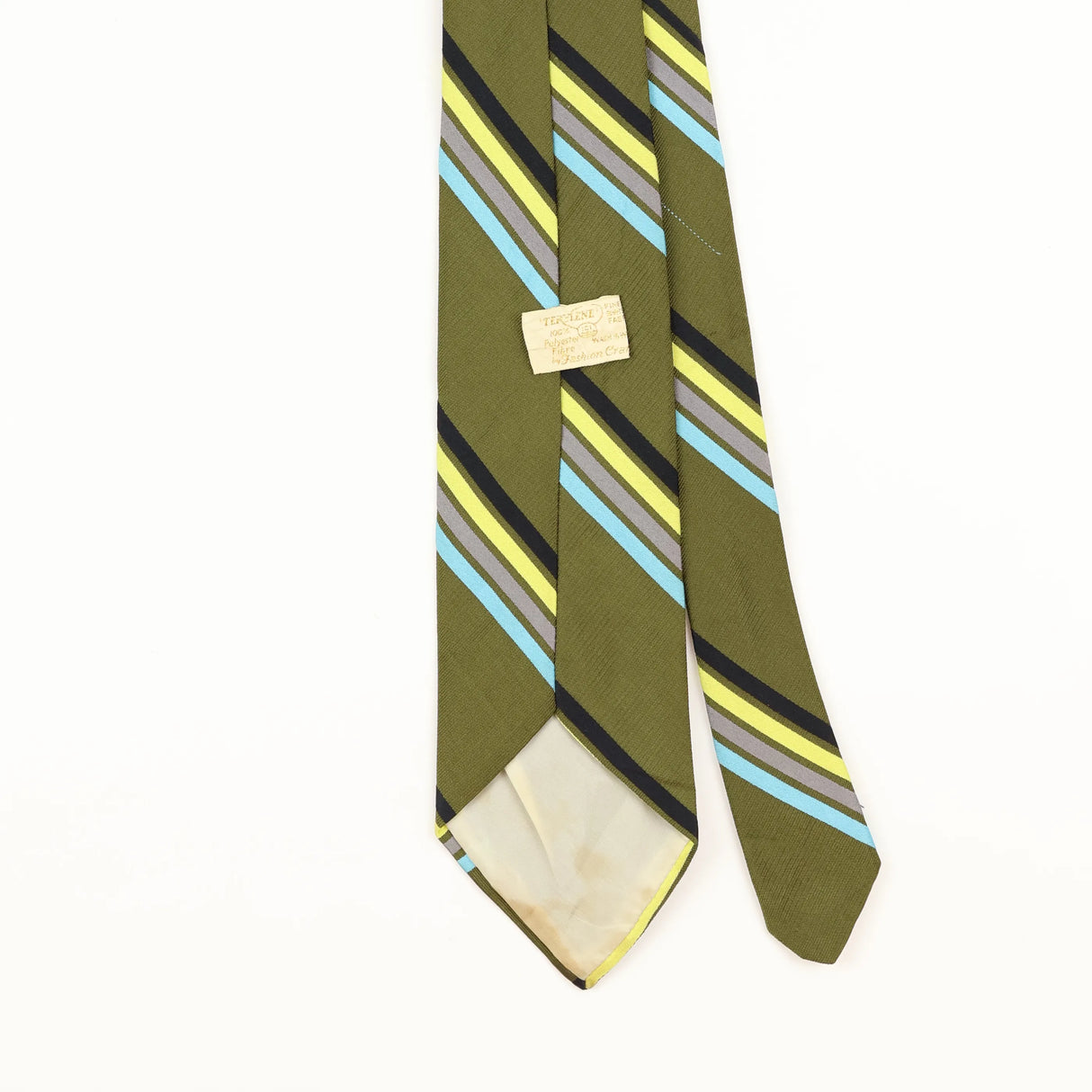 Back Detail of Vintage 1980's Striped Patterned Tie