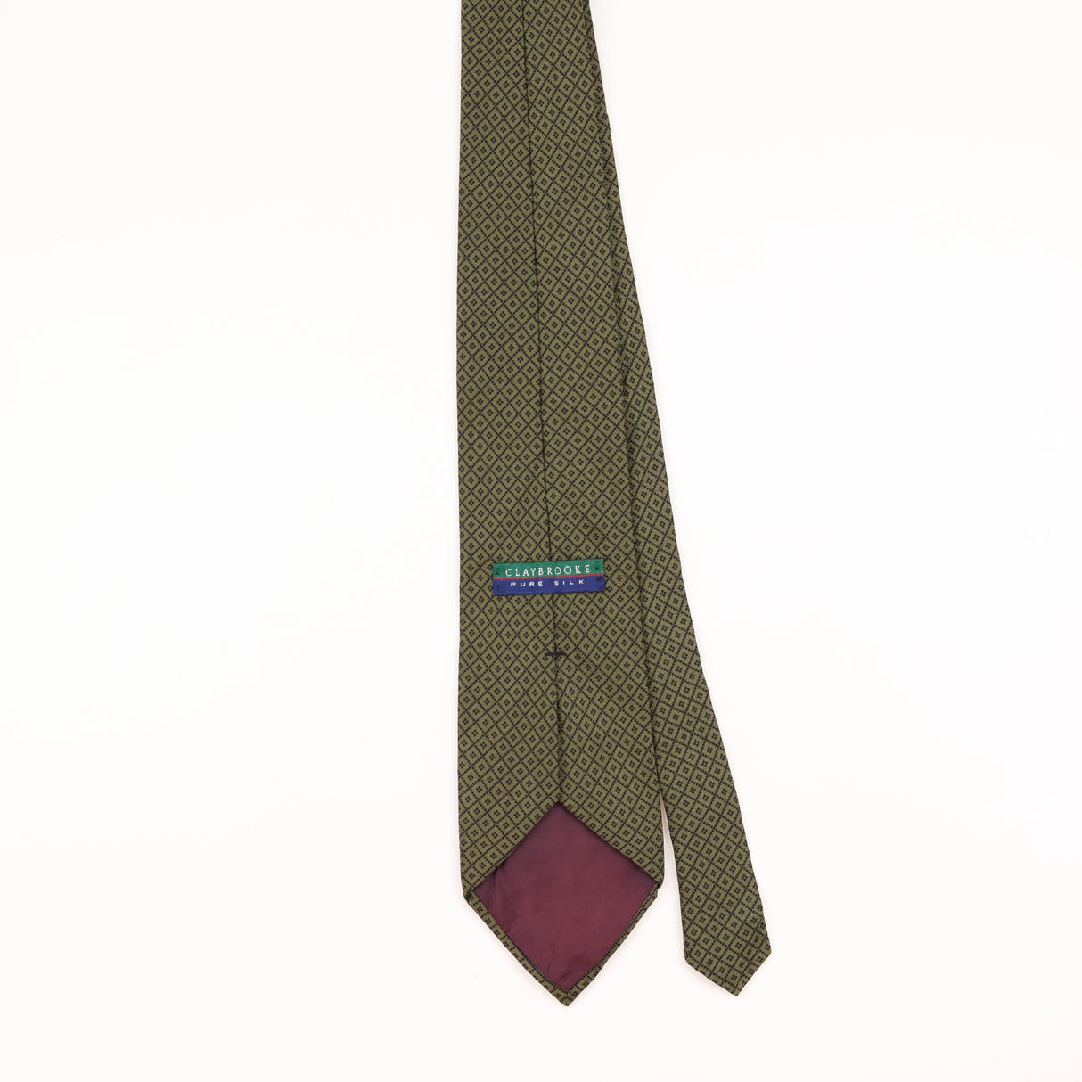 Back of Vintage 1990's Claybrooke Geometric Patterned Tie