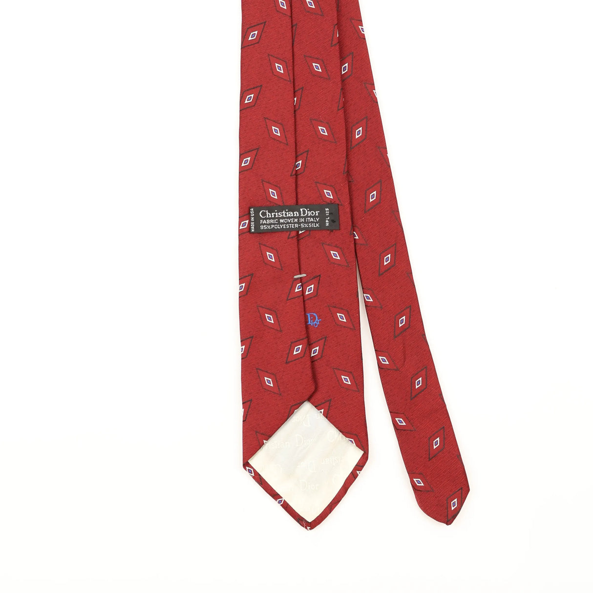 Back Detail of Vintage 1990's Christian Dior Geometric Patterned Tie