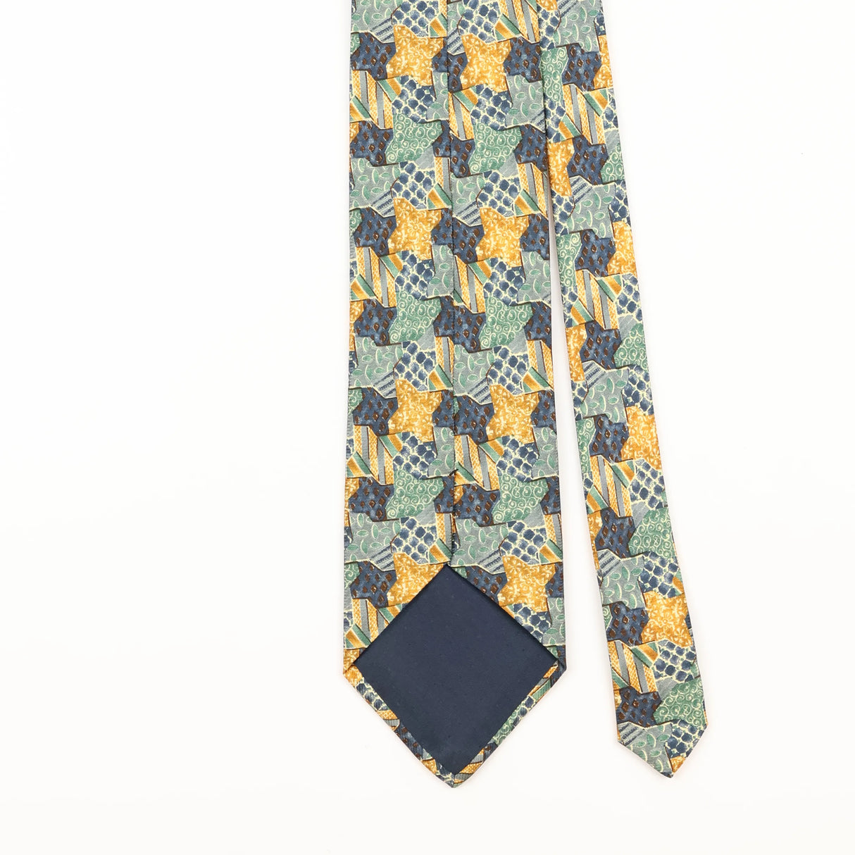 Back Detail of Vintage Geometric Patterned Tie