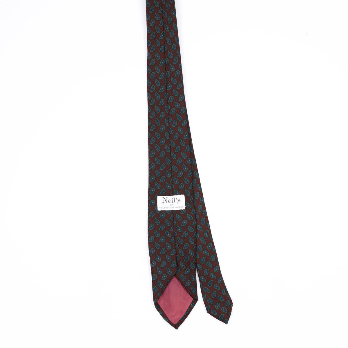 Back Back of Vintage 1980's Paisley Patterned Tie