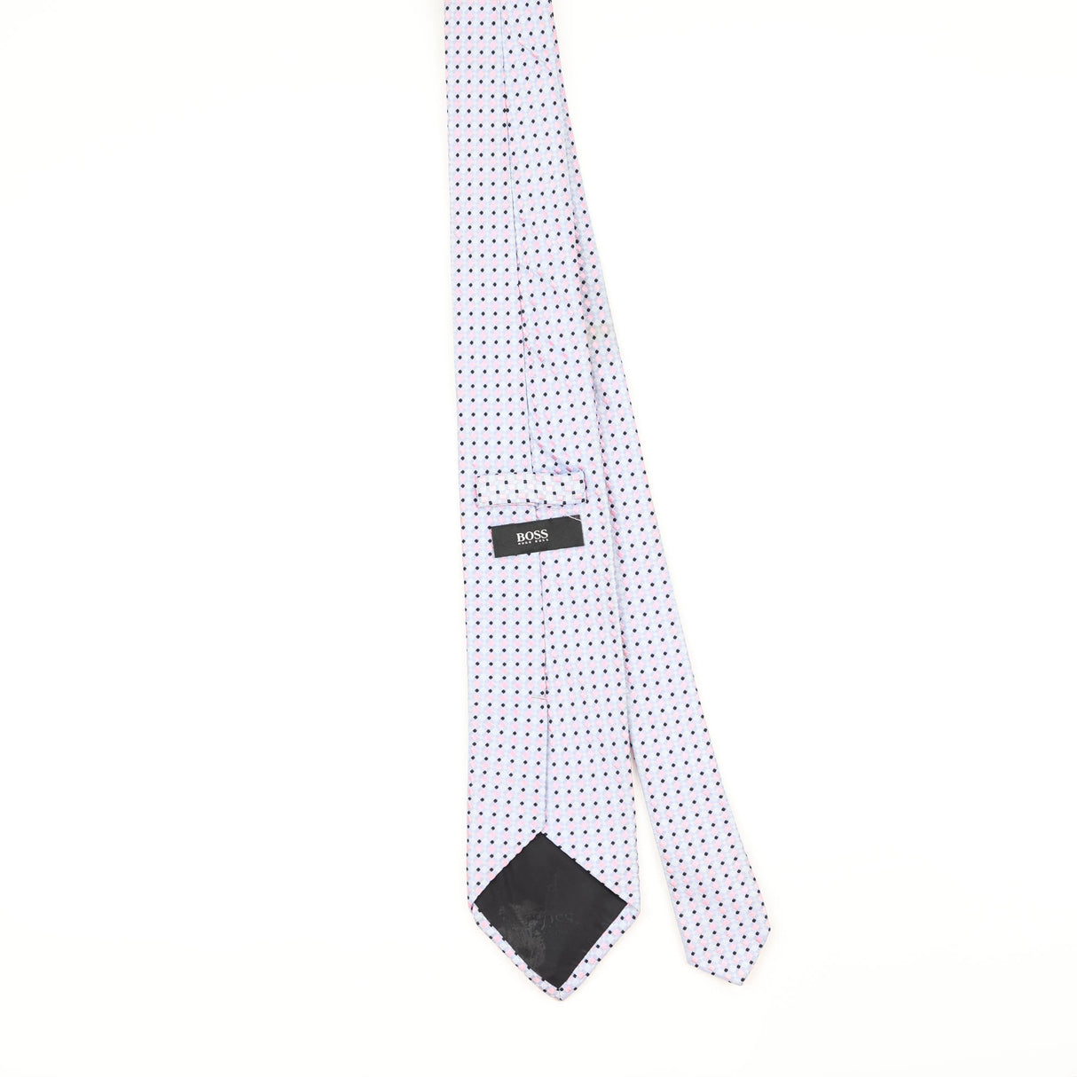 Back of Vintage Hugo Boss Geometric Patterned Tie