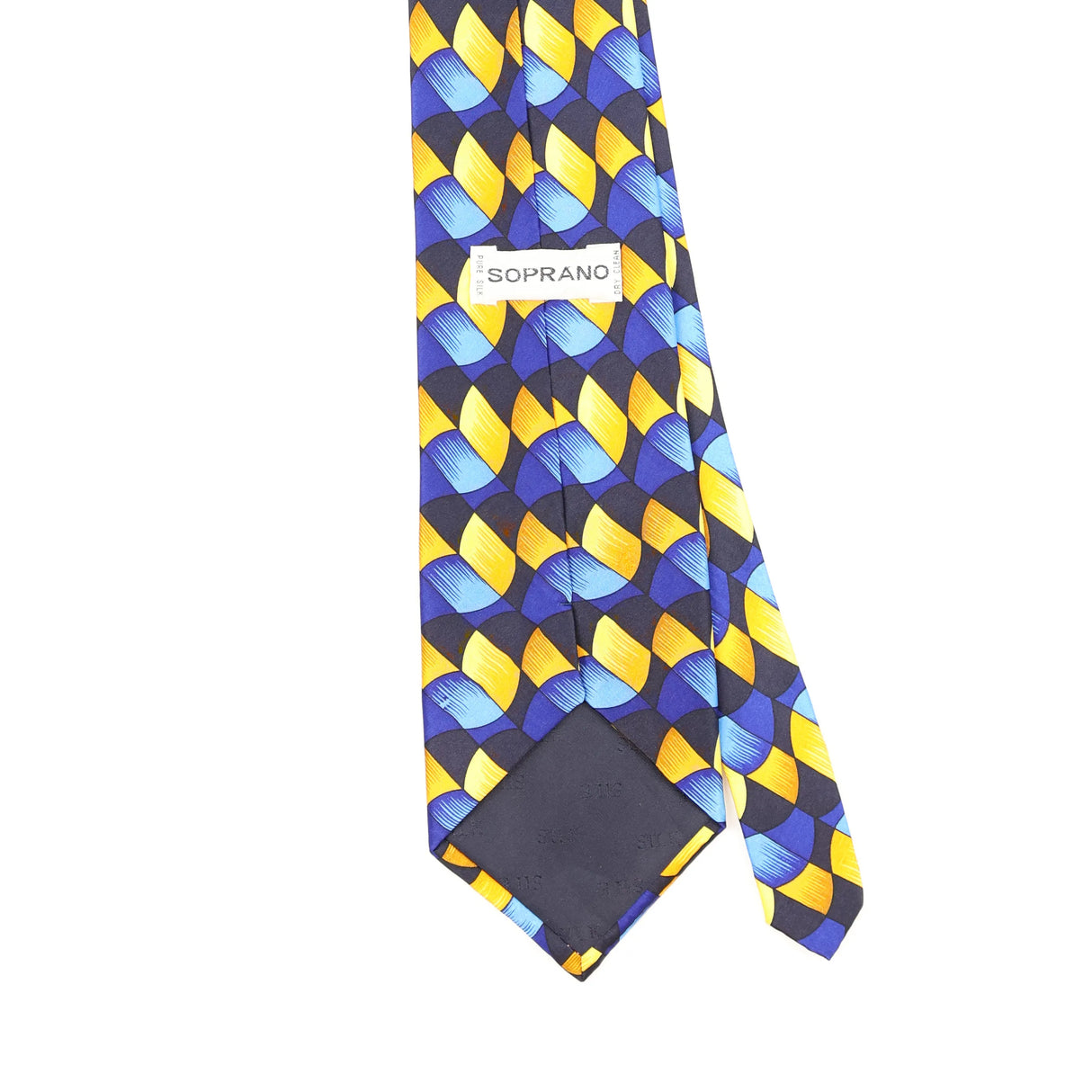 Back Detail of Vintage 1990's Geometric Patterned Tie