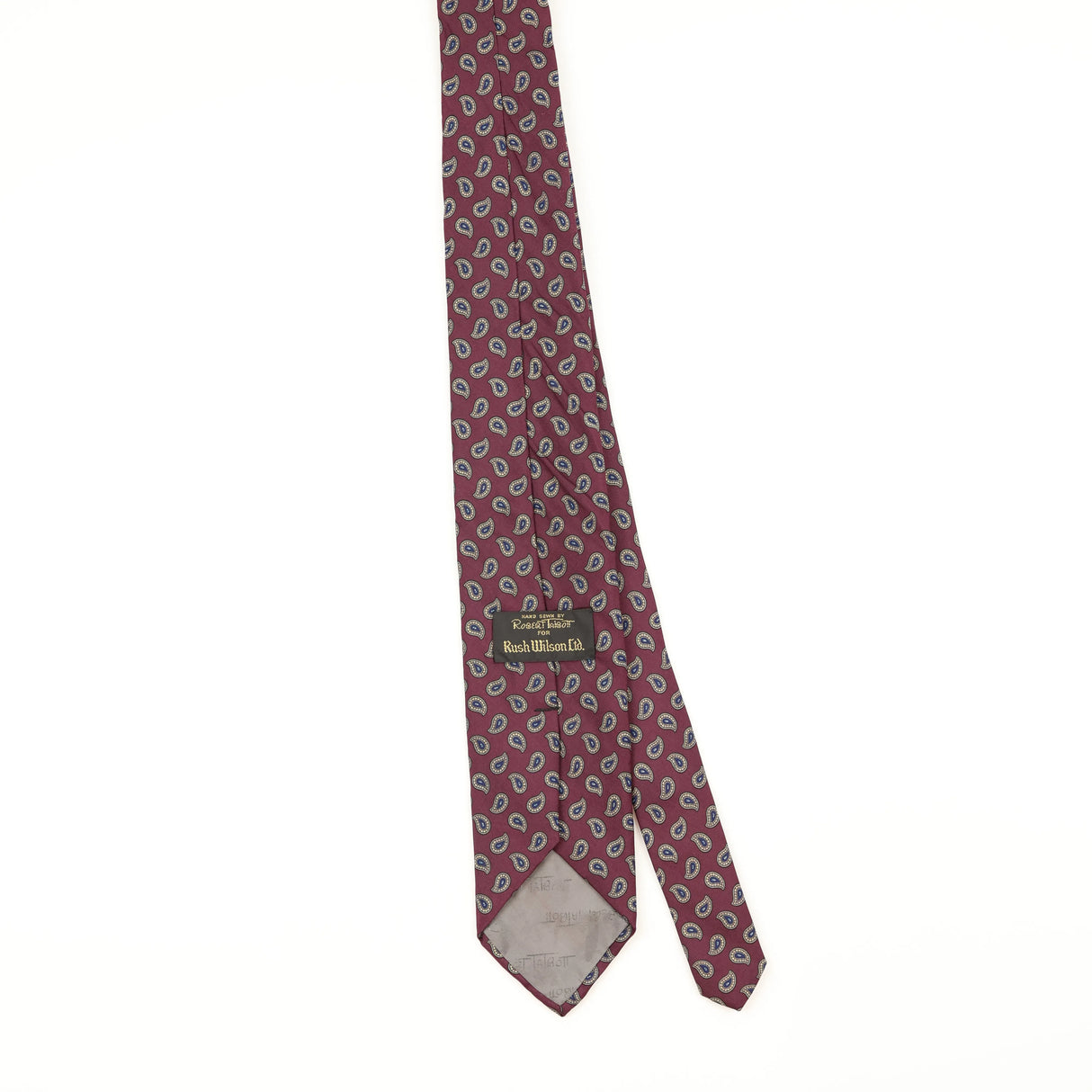 Back of Vintage 1990's Robert Talbott Paisley Patterned Tie