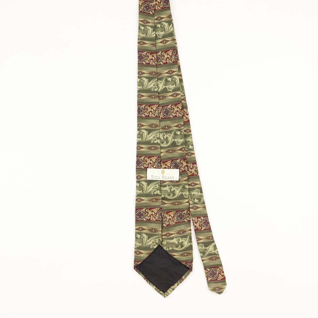 Back of Vintage 1990's Bill Blass Geometric Patterned Tie